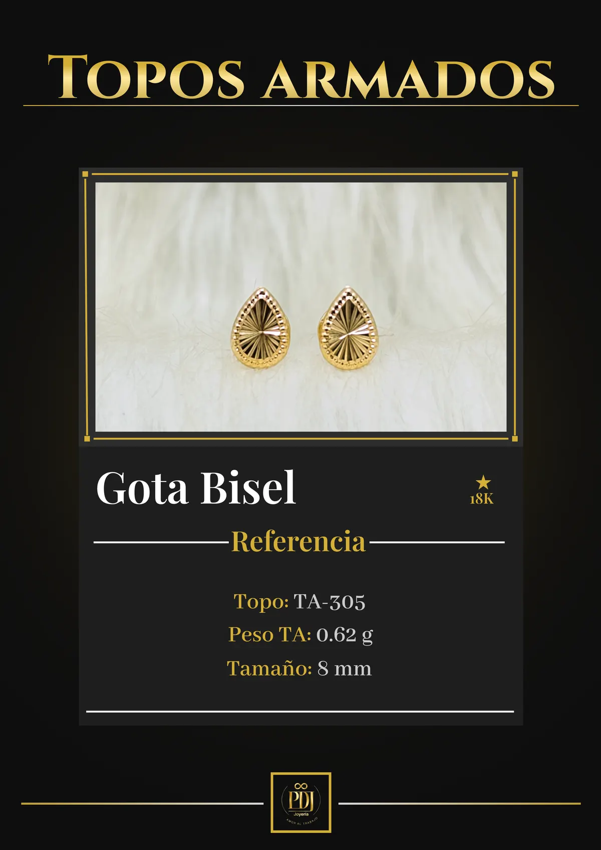 Póster de Gota Bisel en oro 18K — TA-305