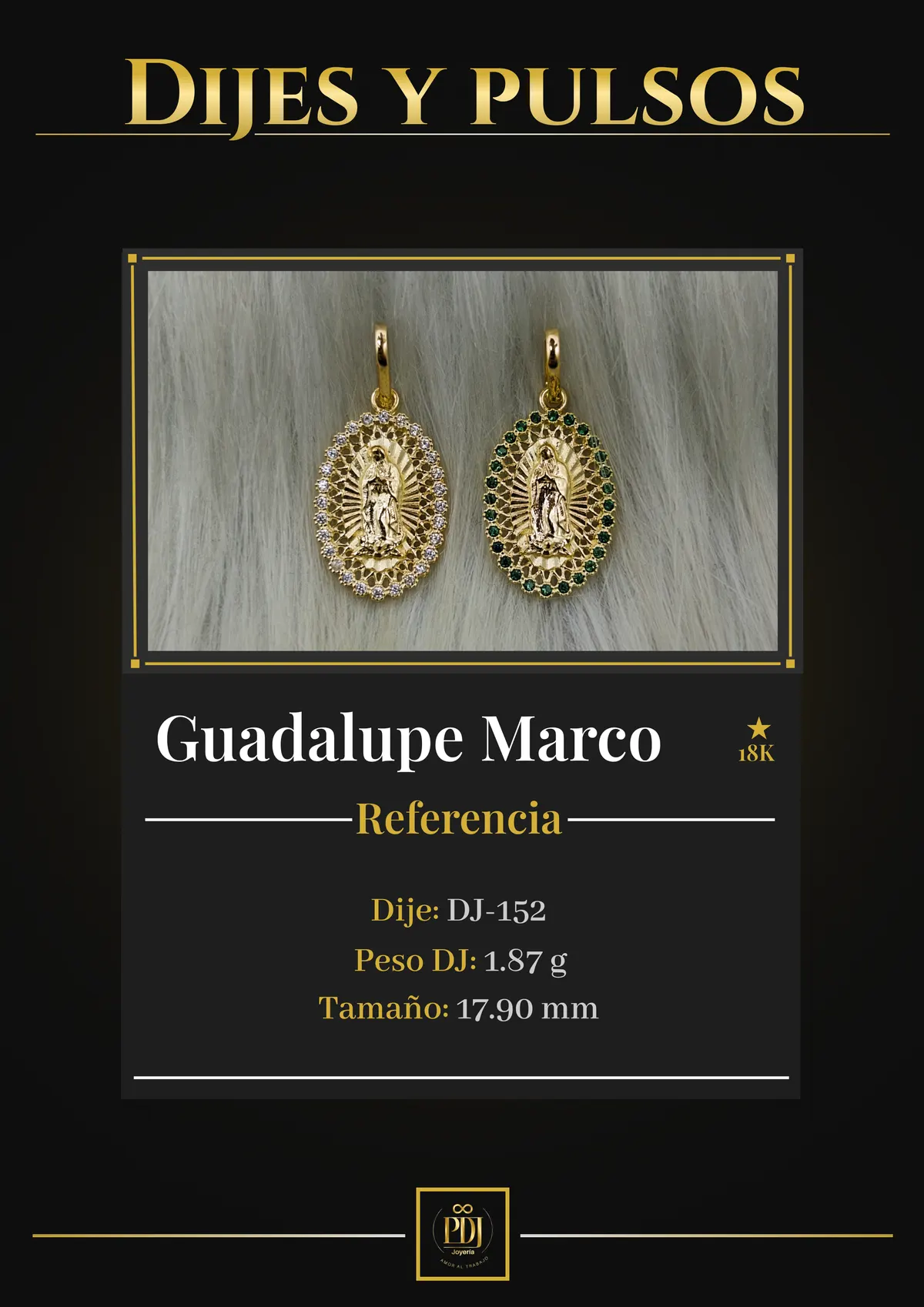 Póster de Guadalupe Marco en oro 18K — DJ-152