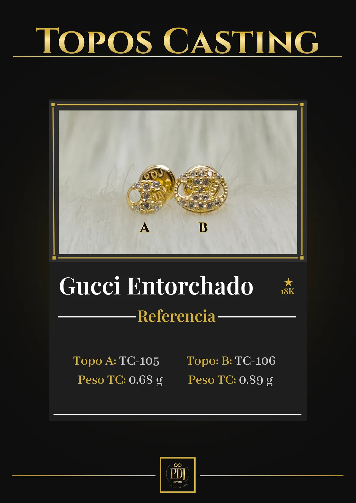 Póster de Gucci Entorchado en oro 18K — TC-105, TC-106