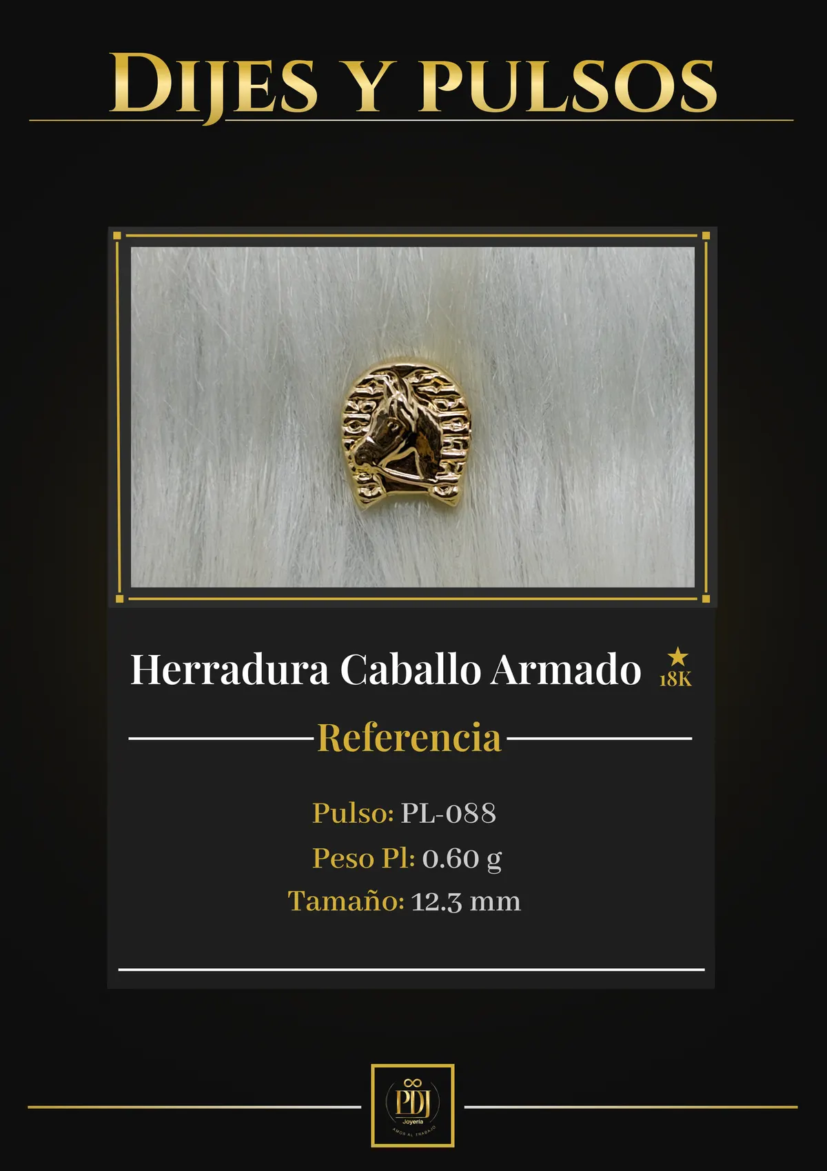 Póster de Herradura Caballo Armado en oro 18K — PL-088