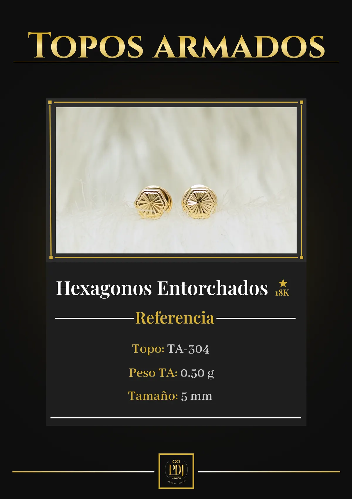 Póster de Hexagonos Entorchados en oro 18K — TA-304