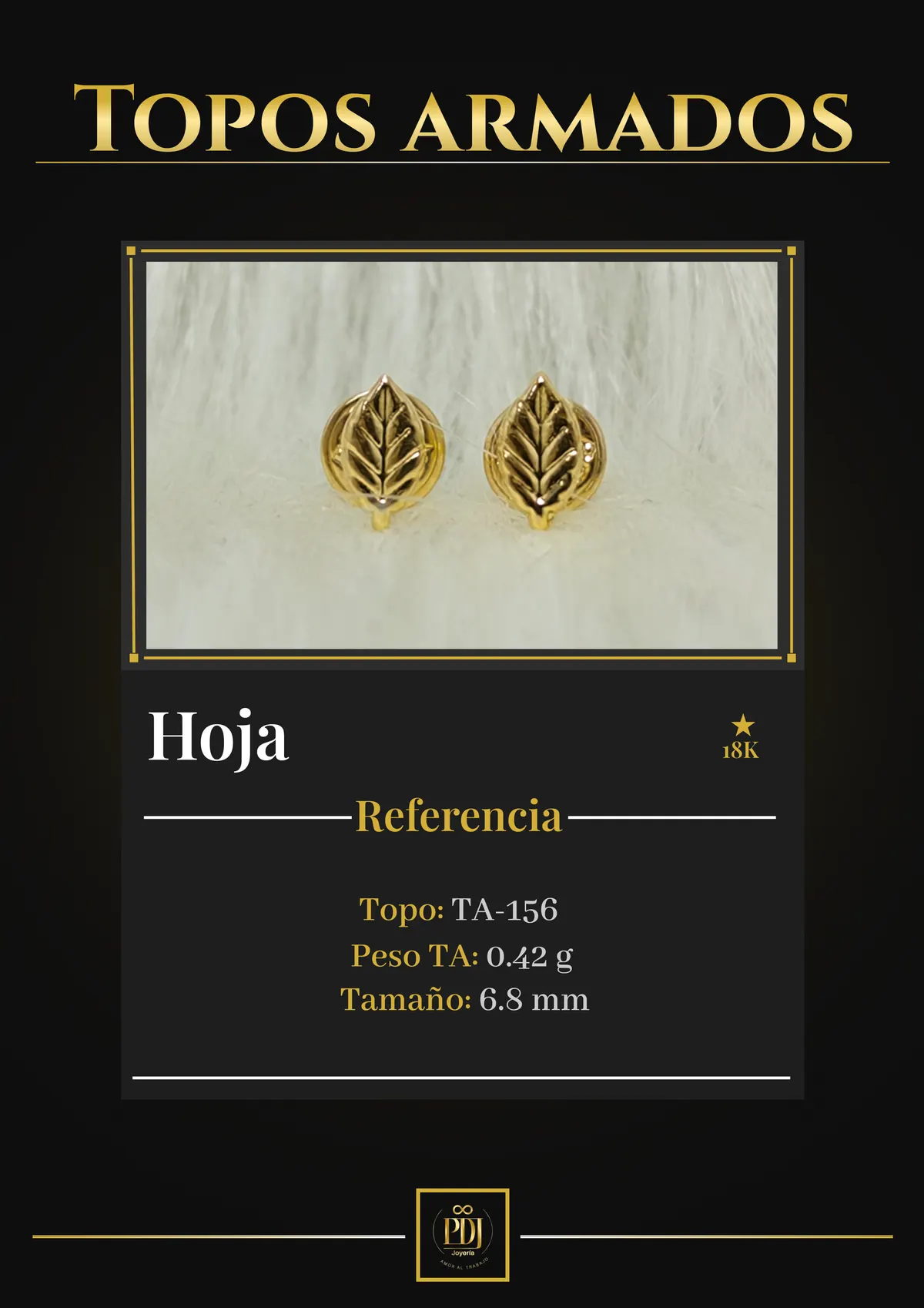 Póster de Hoja en oro 18K — TA-156