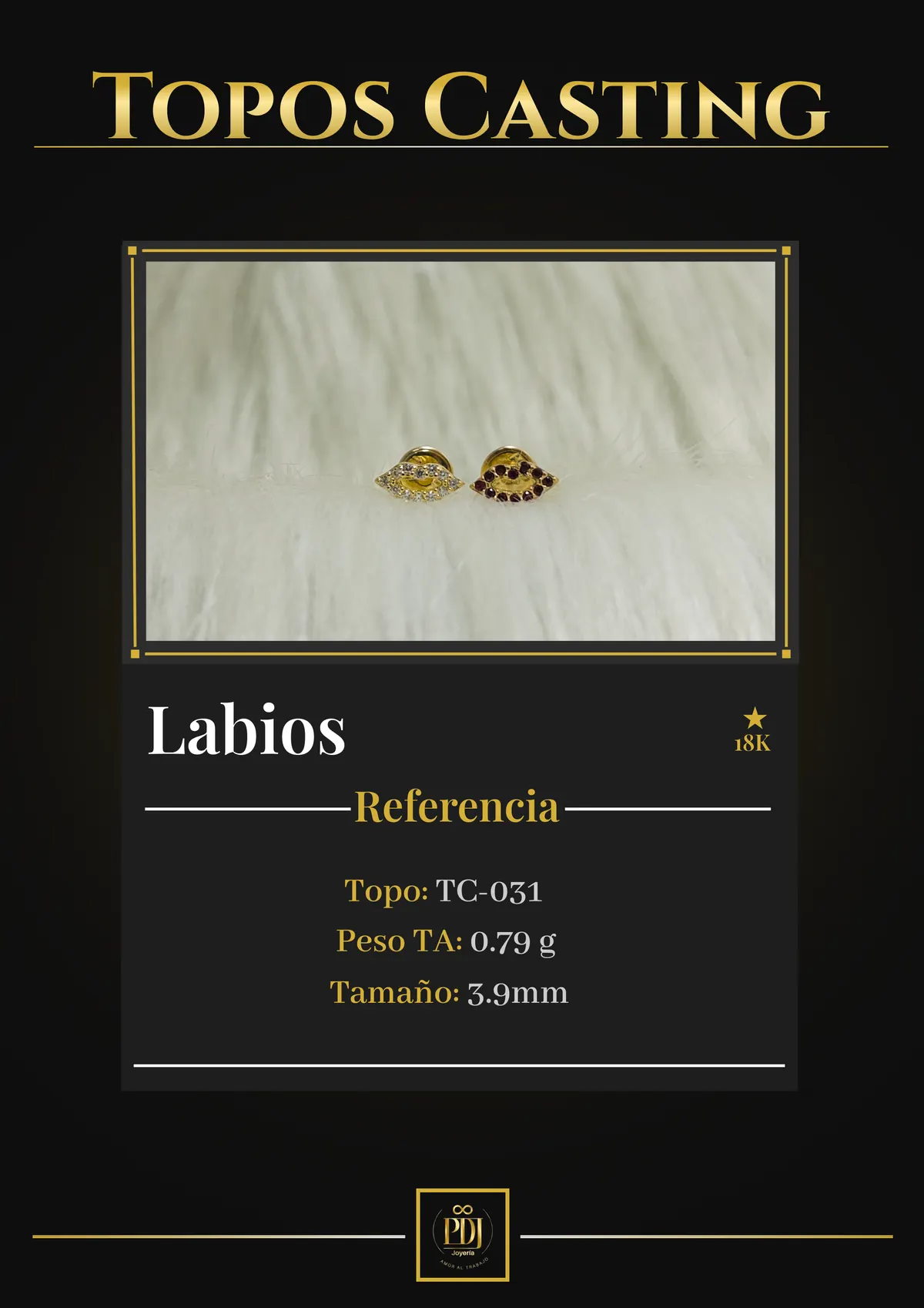 Póster de Labios en oro 18K — TC-031