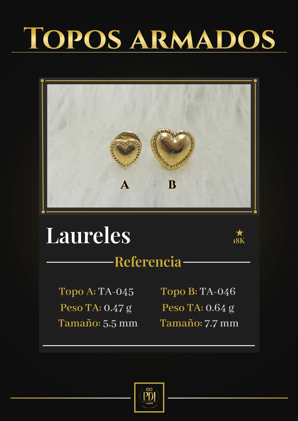 Póster de Laureles en oro 18K — TA-045, TA-046