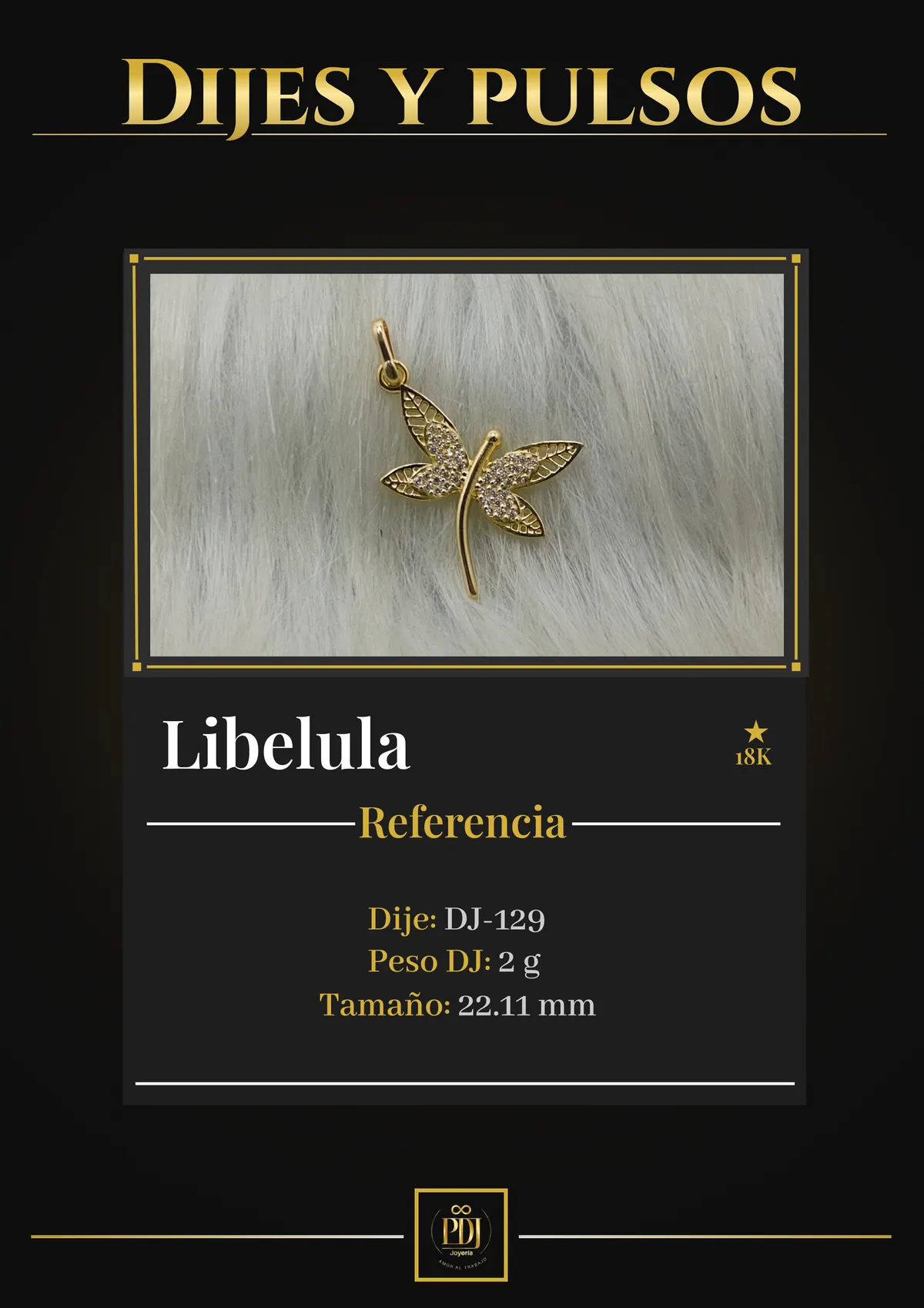 Póster de Libelula en oro 18K — DJ-129
