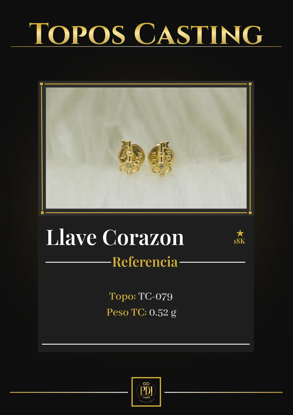 Póster de Llave Corazon en oro 18K — TC-079