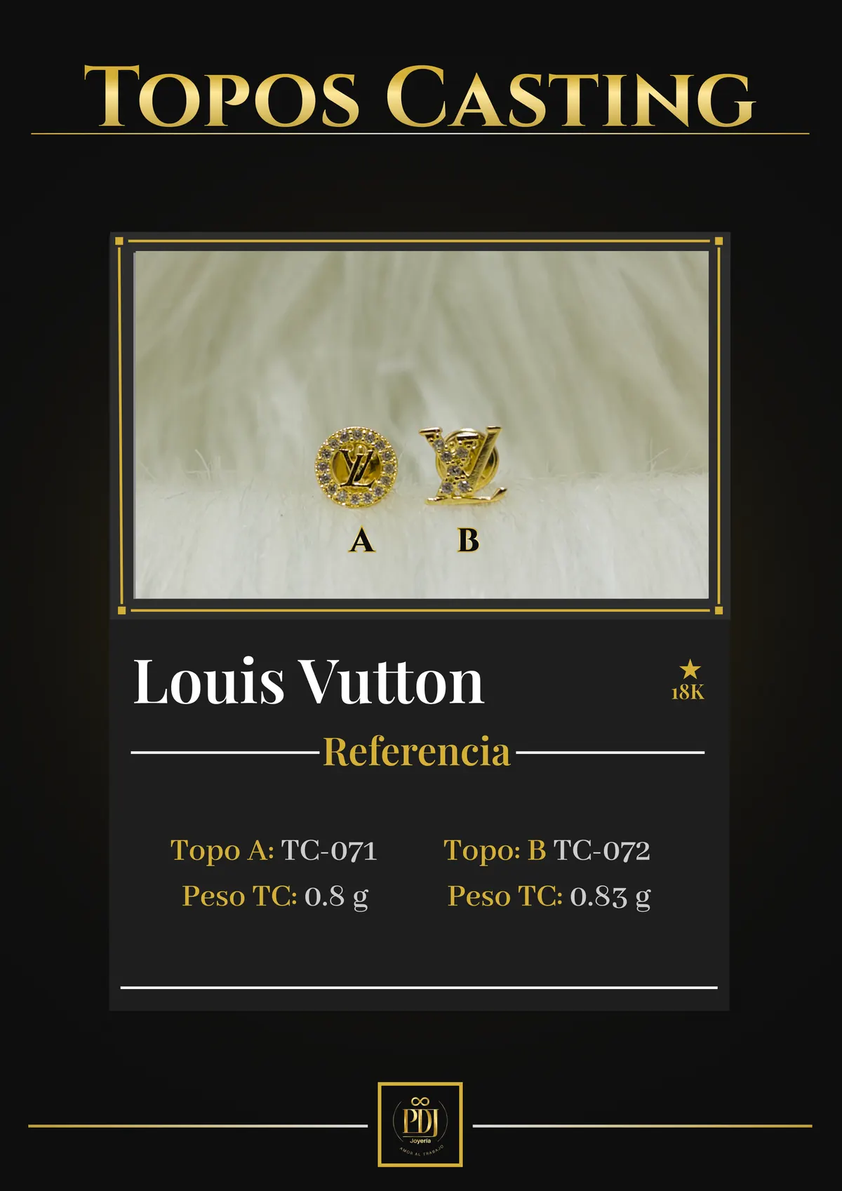Póster de Louis Vutton en oro 18K — TC-071, TC-072