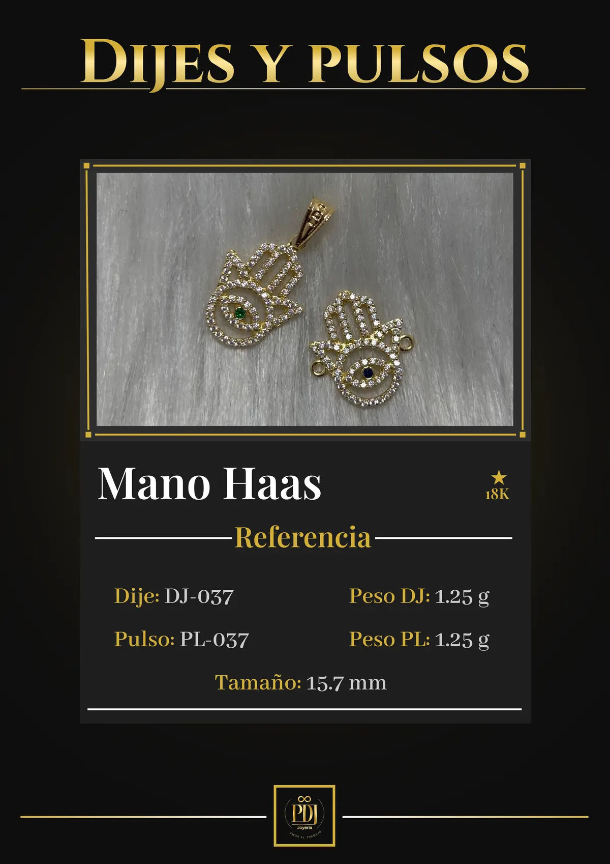 Póster de Mano Haas en oro 18K — DJ-037, PL-037