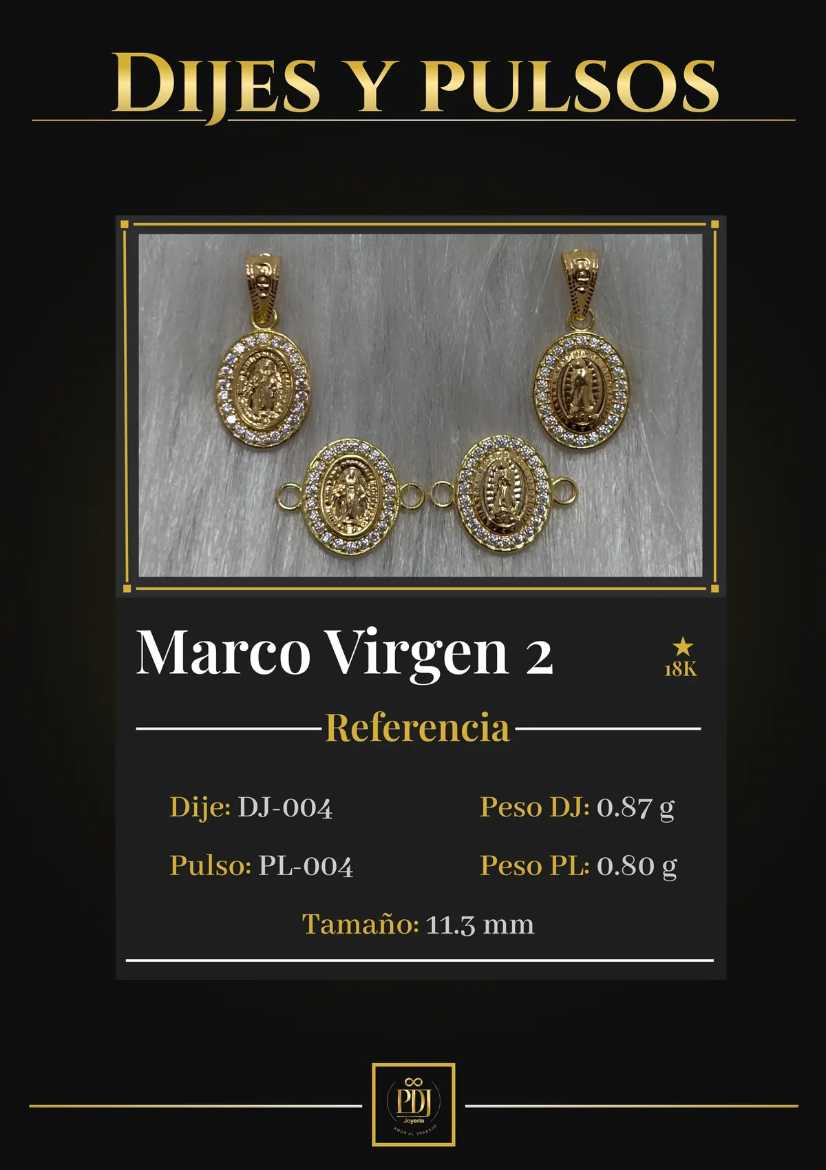 Póster de Marco Virgen 2 en oro 18K — DJ-004, PL-004
