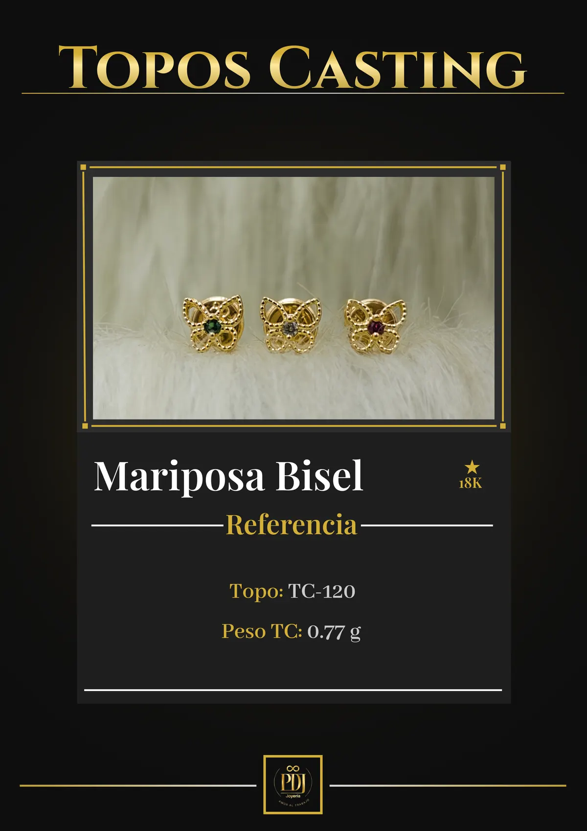 Póster de Mariposa Bisel en oro 18K — TC-120