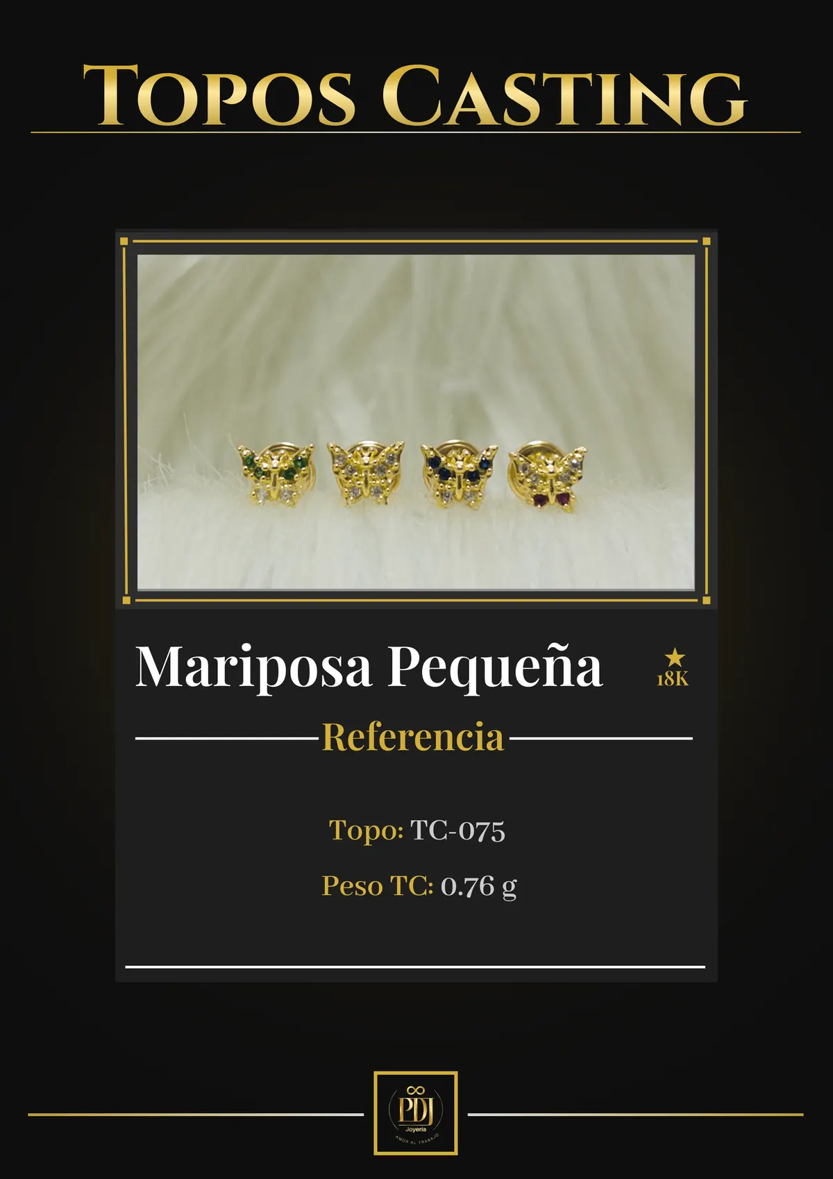 Póster de Mariposa Pequeña en oro 18K — TC-075