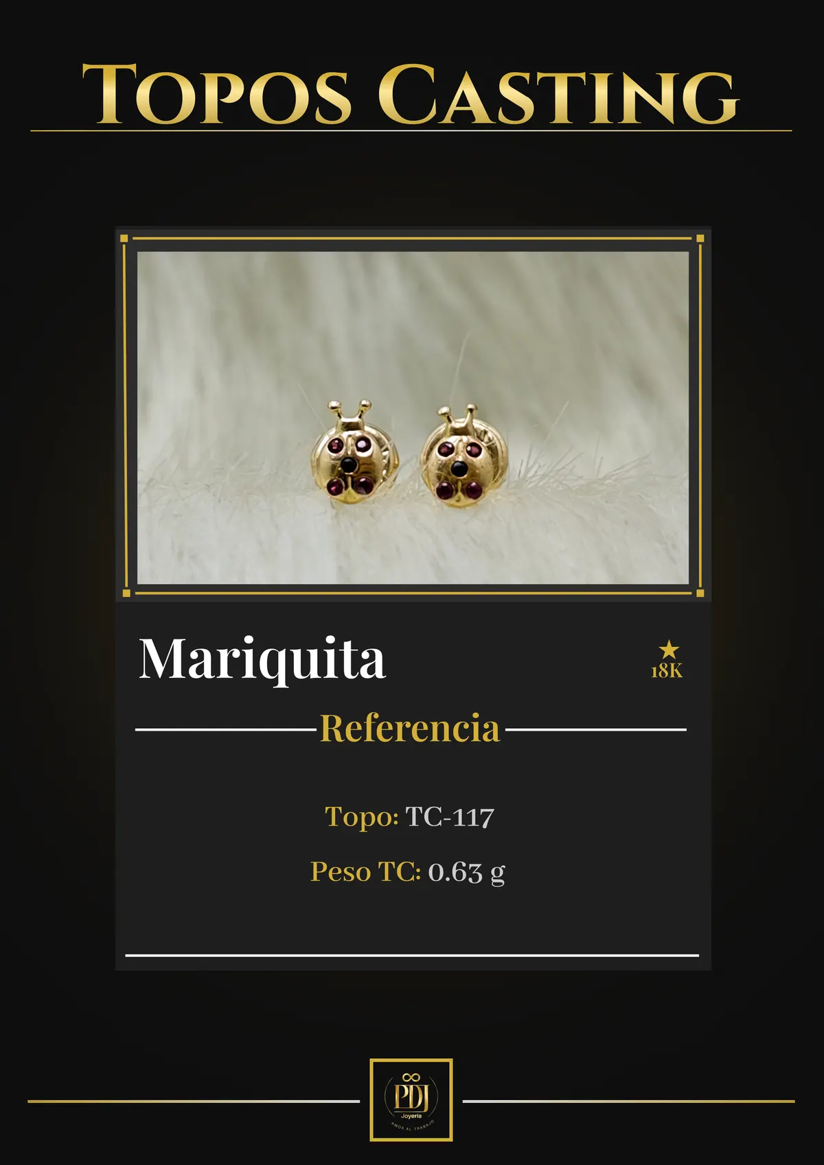 Póster de Mariquita en oro 18K — TC-117
