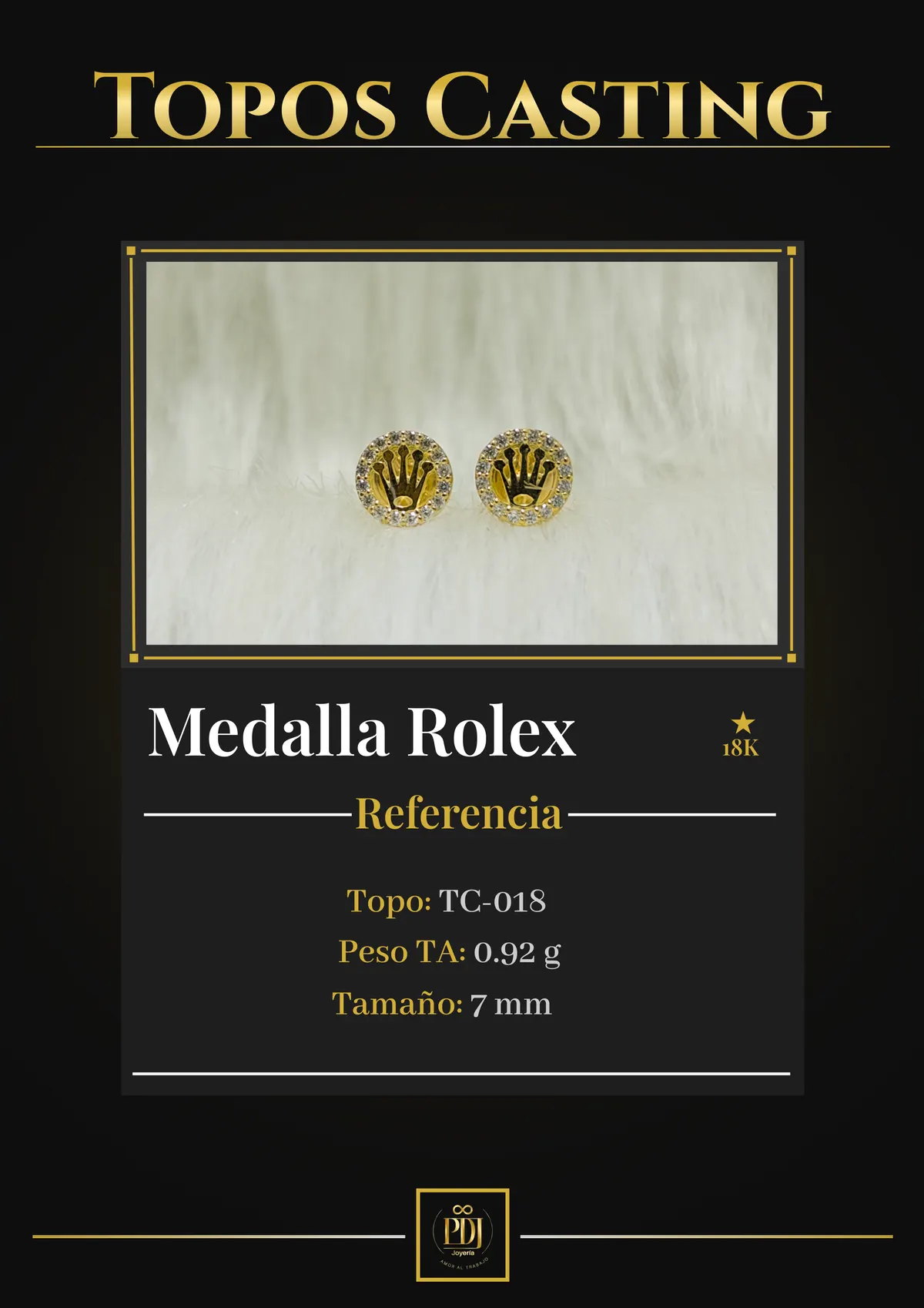Póster de Medalla Rolex en oro 18K — TC-018