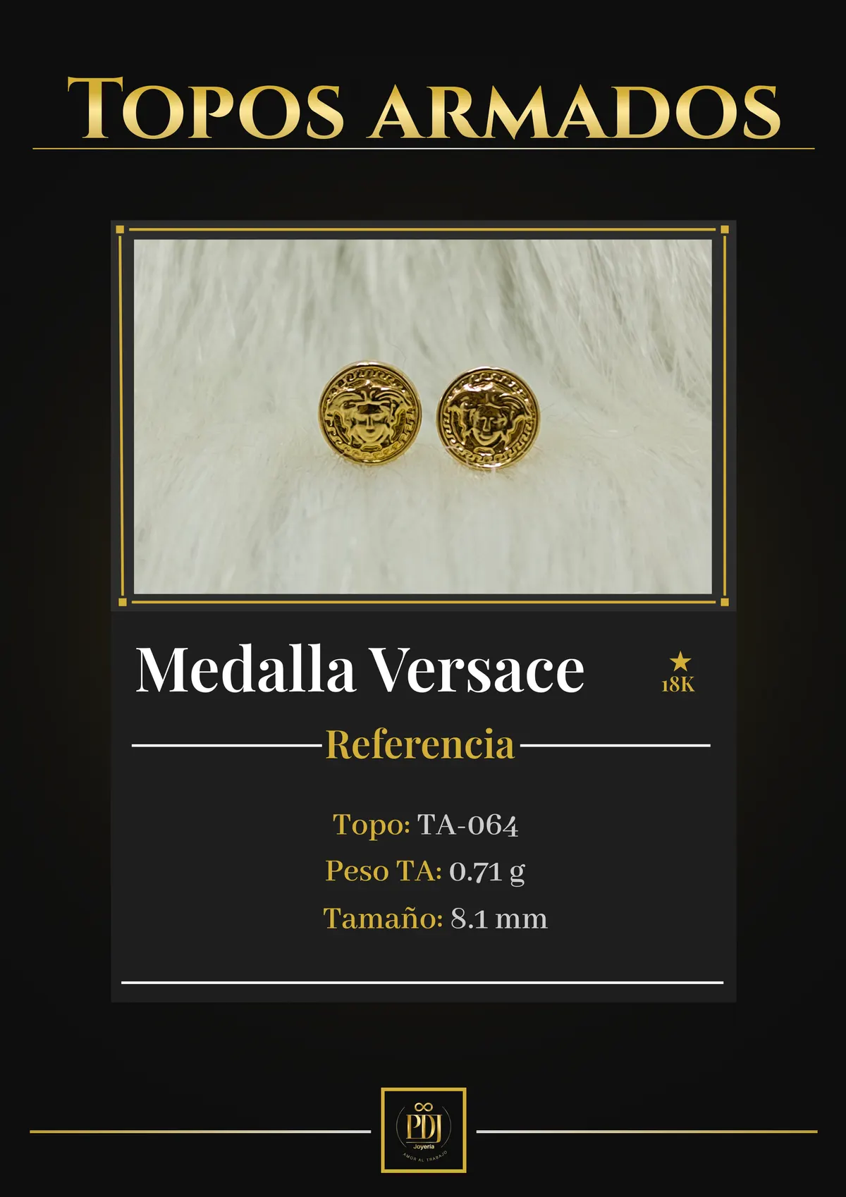 Póster de Medalla Versace en oro 18K — TA-064