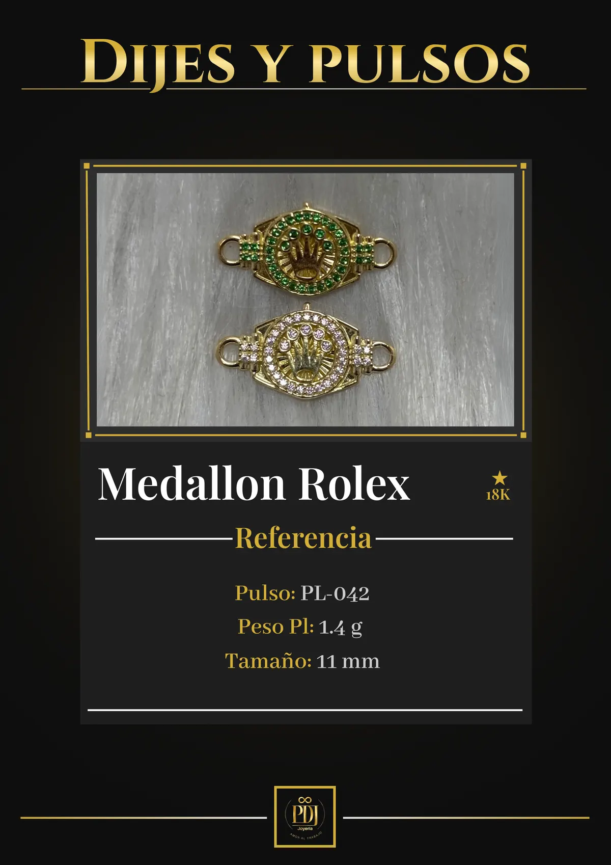 Póster de Medallon Rolex en oro 18K — PL-042