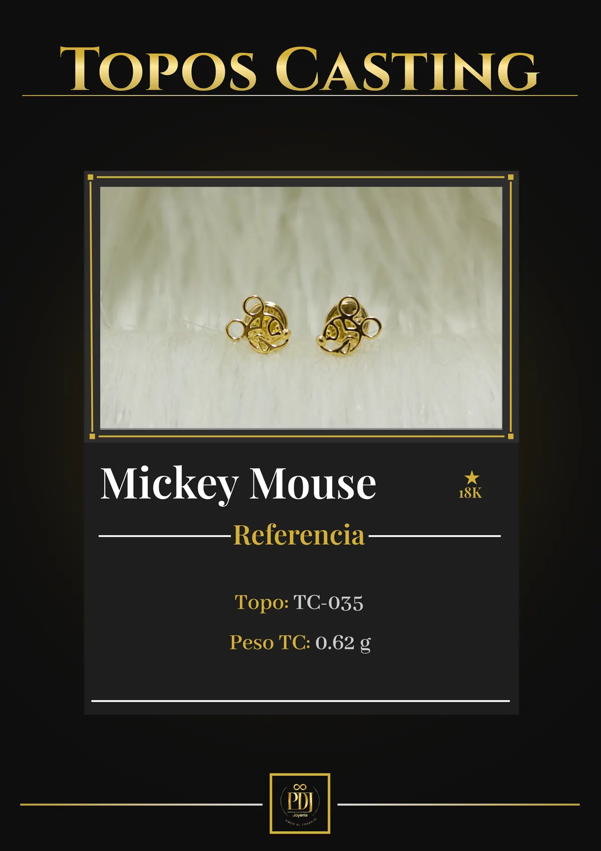 Póster de Mickey Mouse en oro 18K — TC-035
