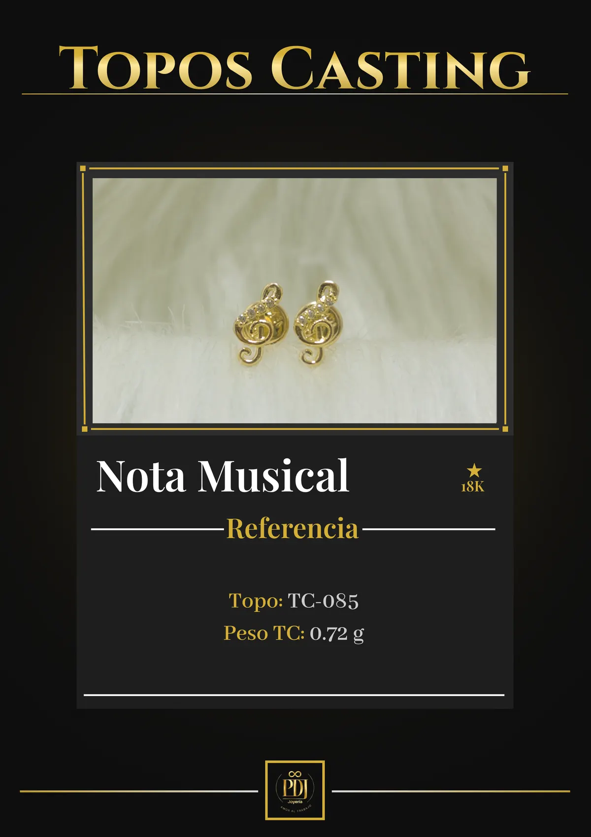 Póster de Nota Musical en oro 18K — TC-085