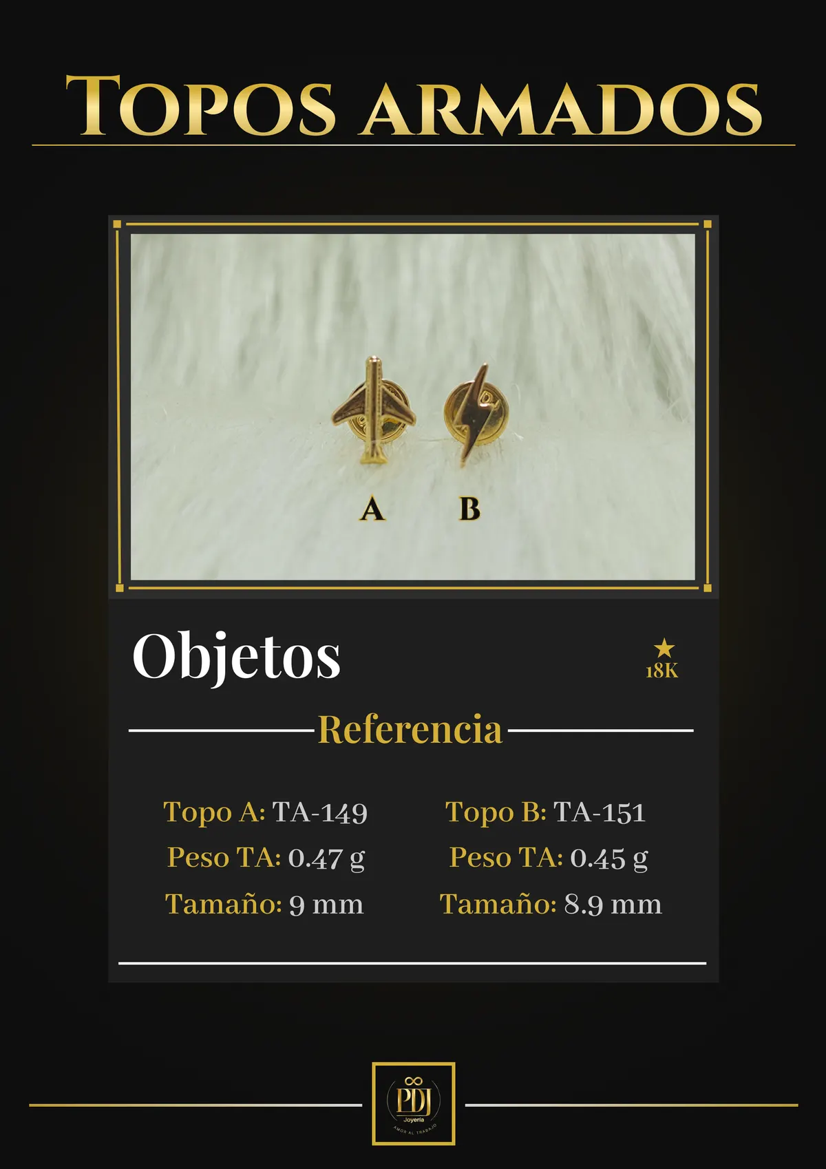 Póster de Objetos en oro 18K — TA-149, TA-151