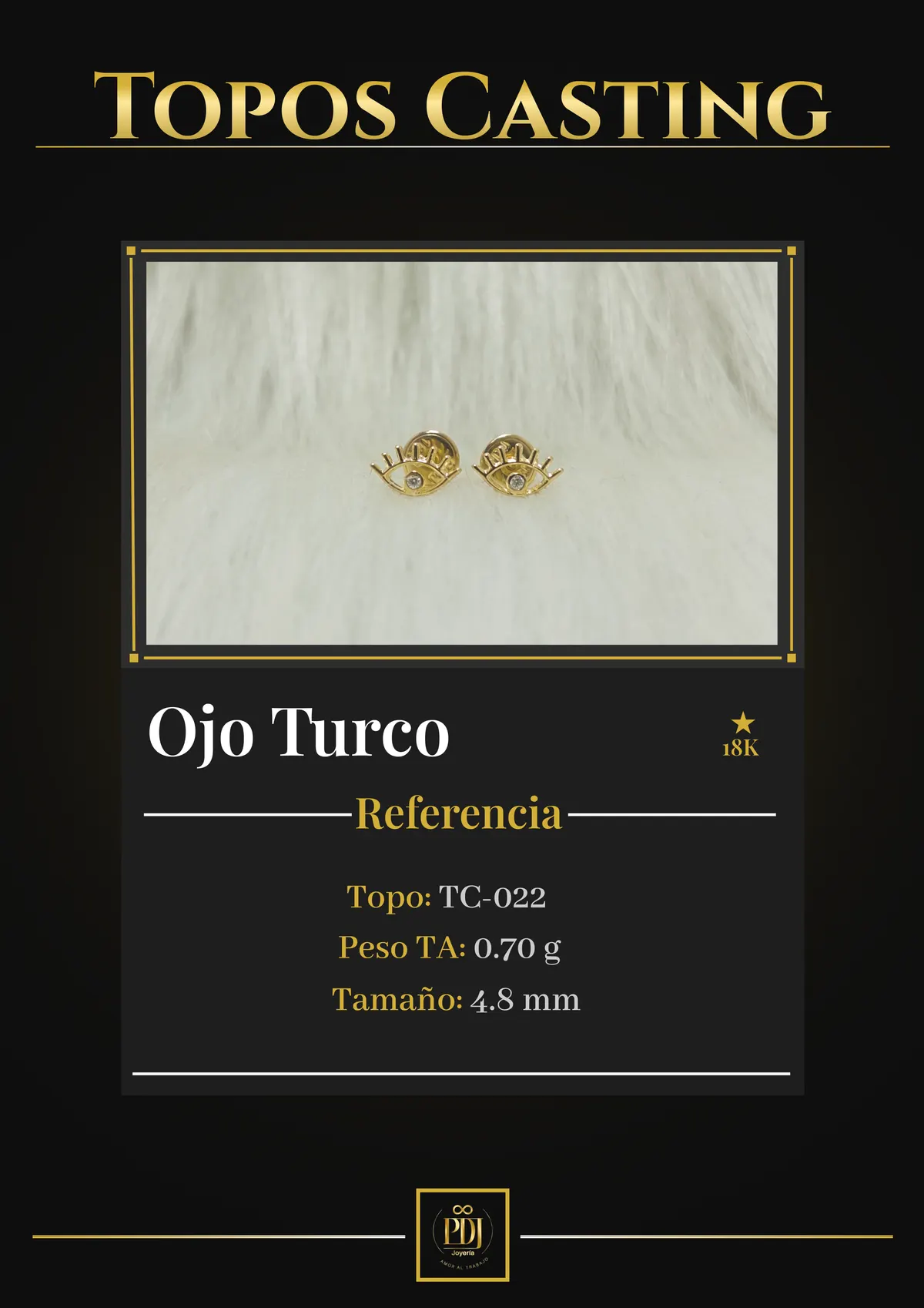 Póster de Ojo Turco en oro 18K — TC-022