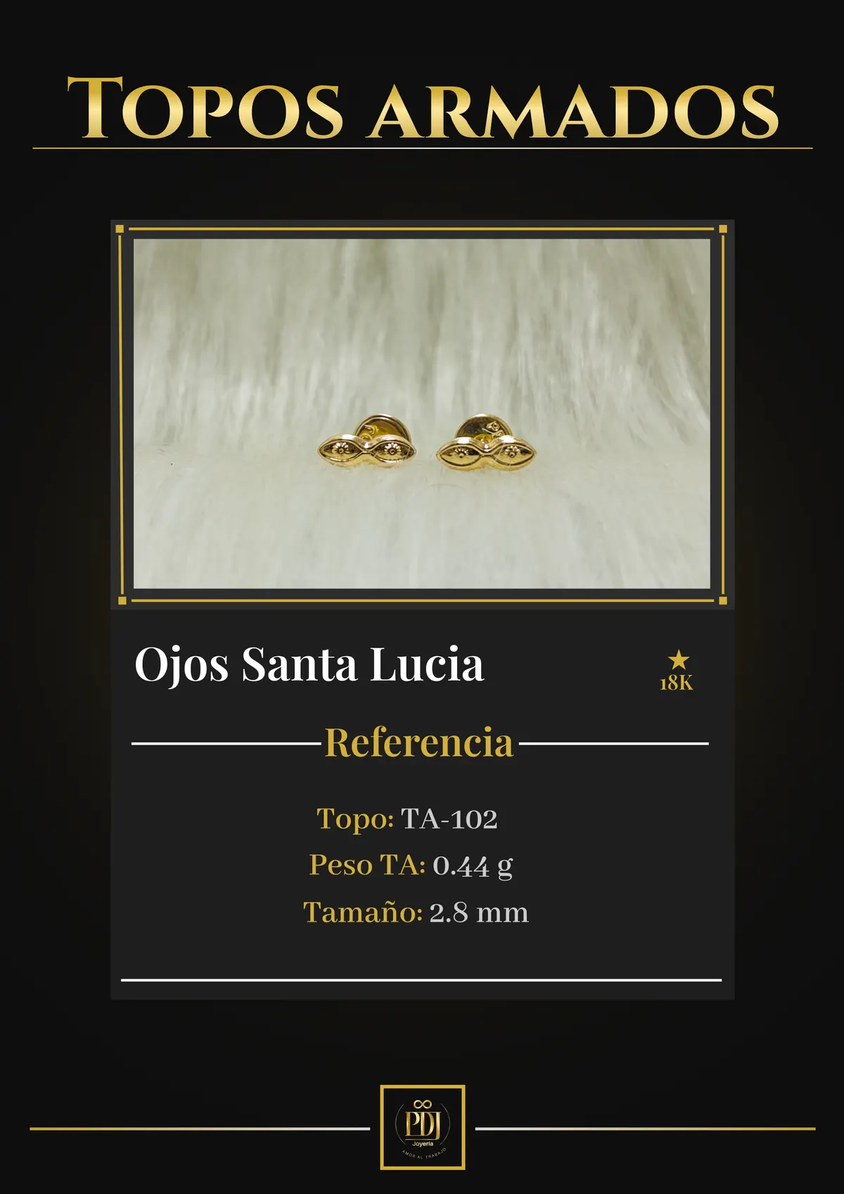 Póster de Ojos Santa Lucia en oro 18K — TA-102