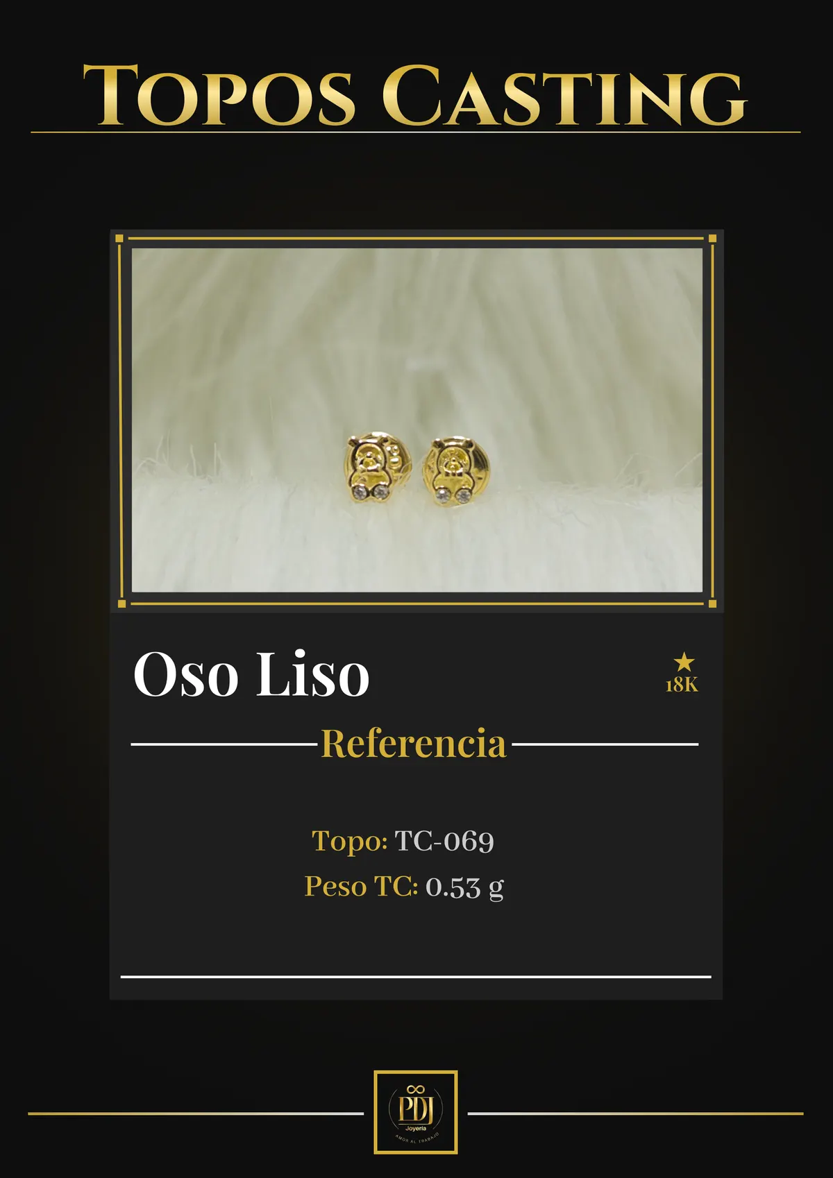 Póster de Oso Liso en oro 18K — TC-069