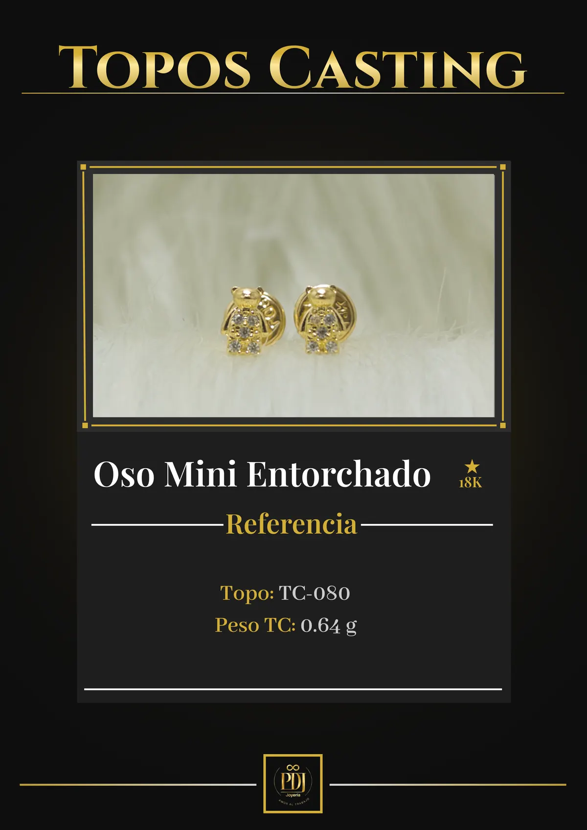Póster de Osos Entorchados en oro 18K — TC-080, TC-118
