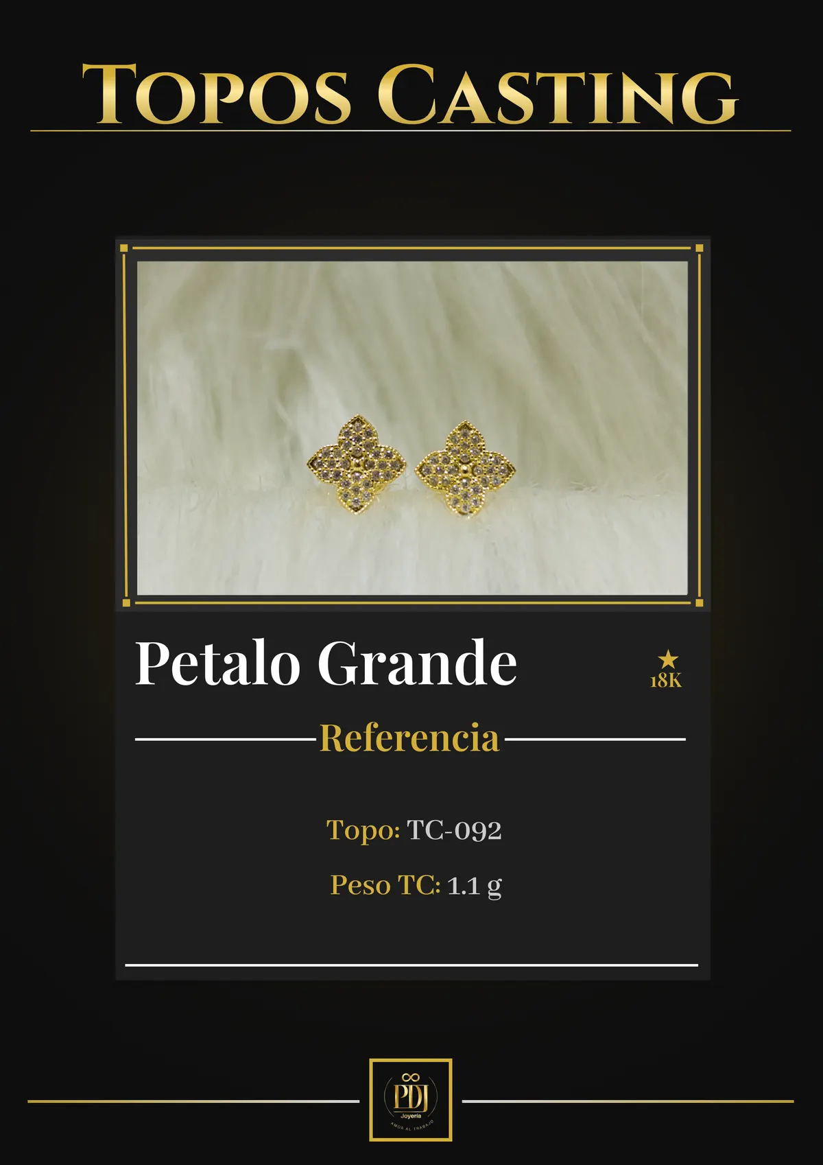 Póster de Petalo Grande en oro 18K — TC-092