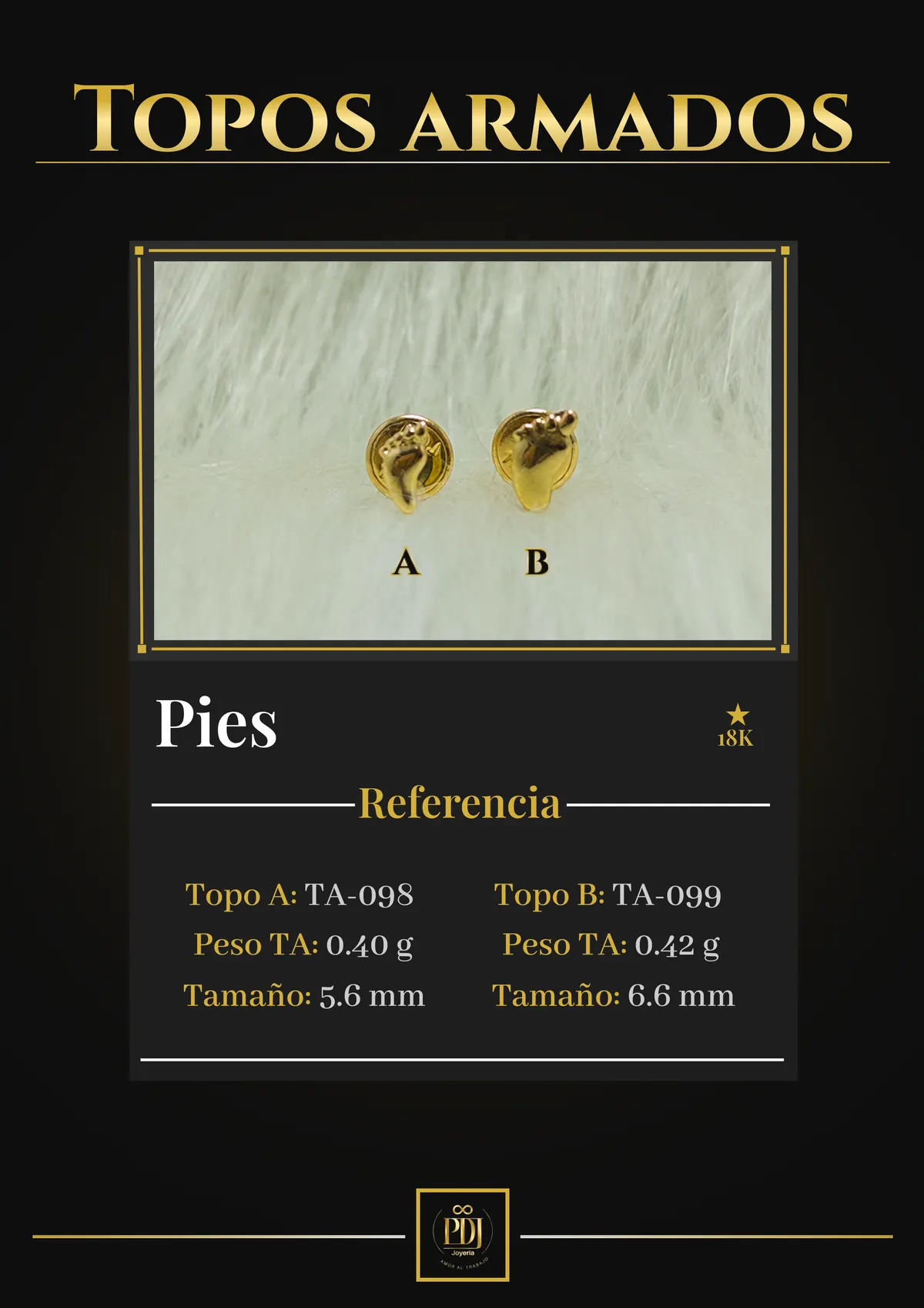 Póster de Pies en oro 18K — TA-098, TA-099