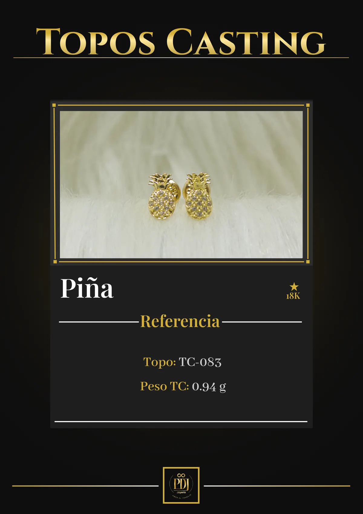 Póster de Piña en oro 18K — TC-083