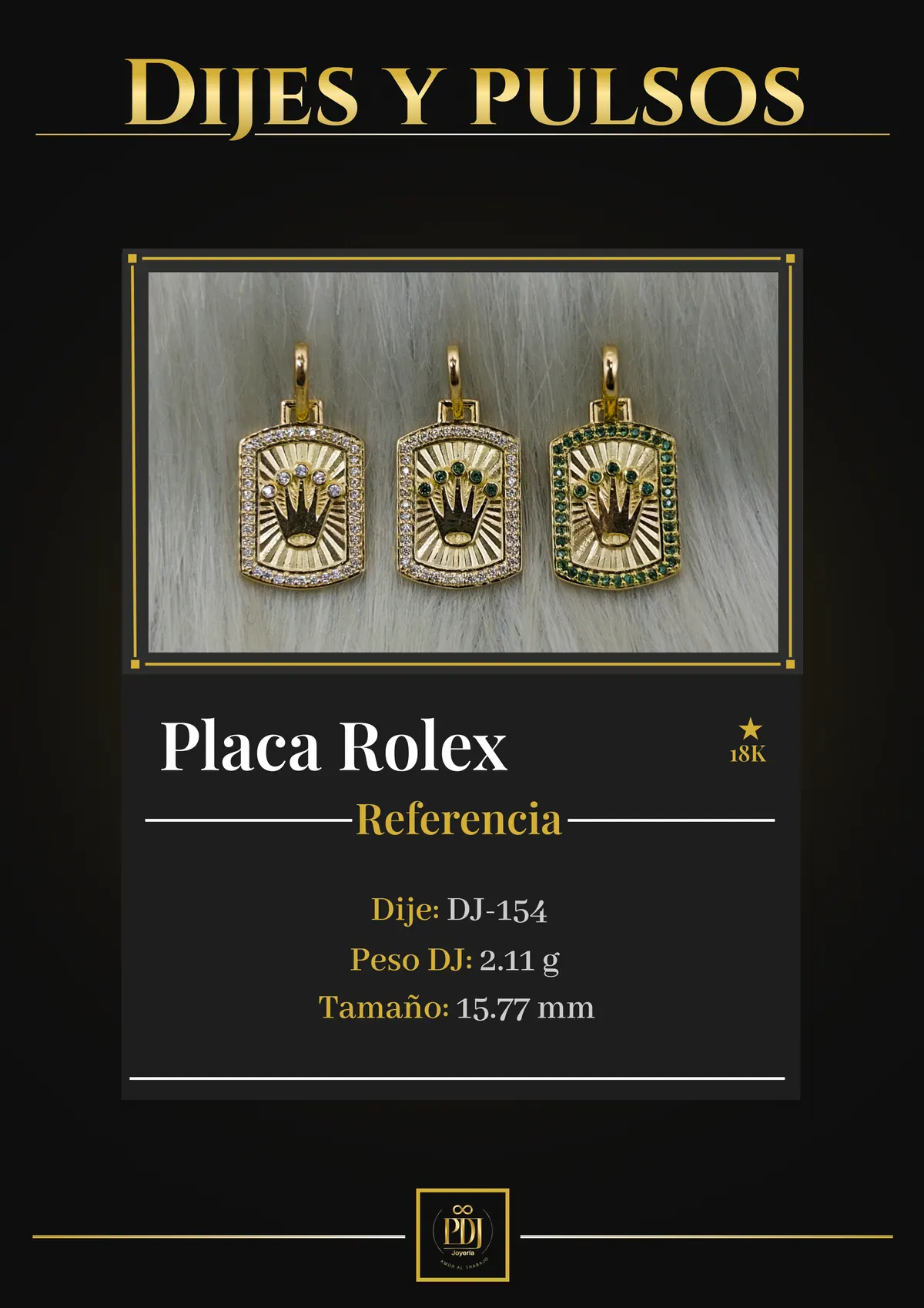 Póster de Placa Rolex en oro 18K — DJ-154