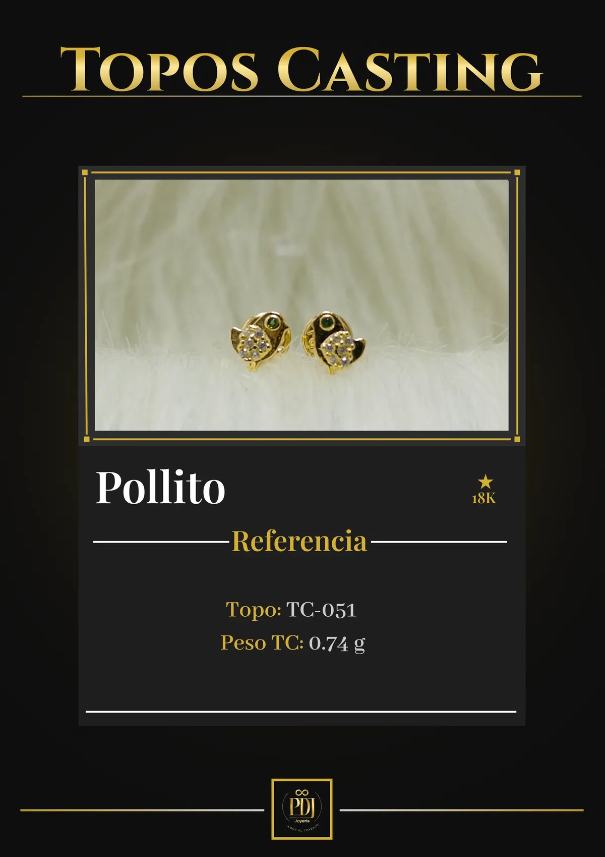 Póster de Pollito en oro 18K — TC-051