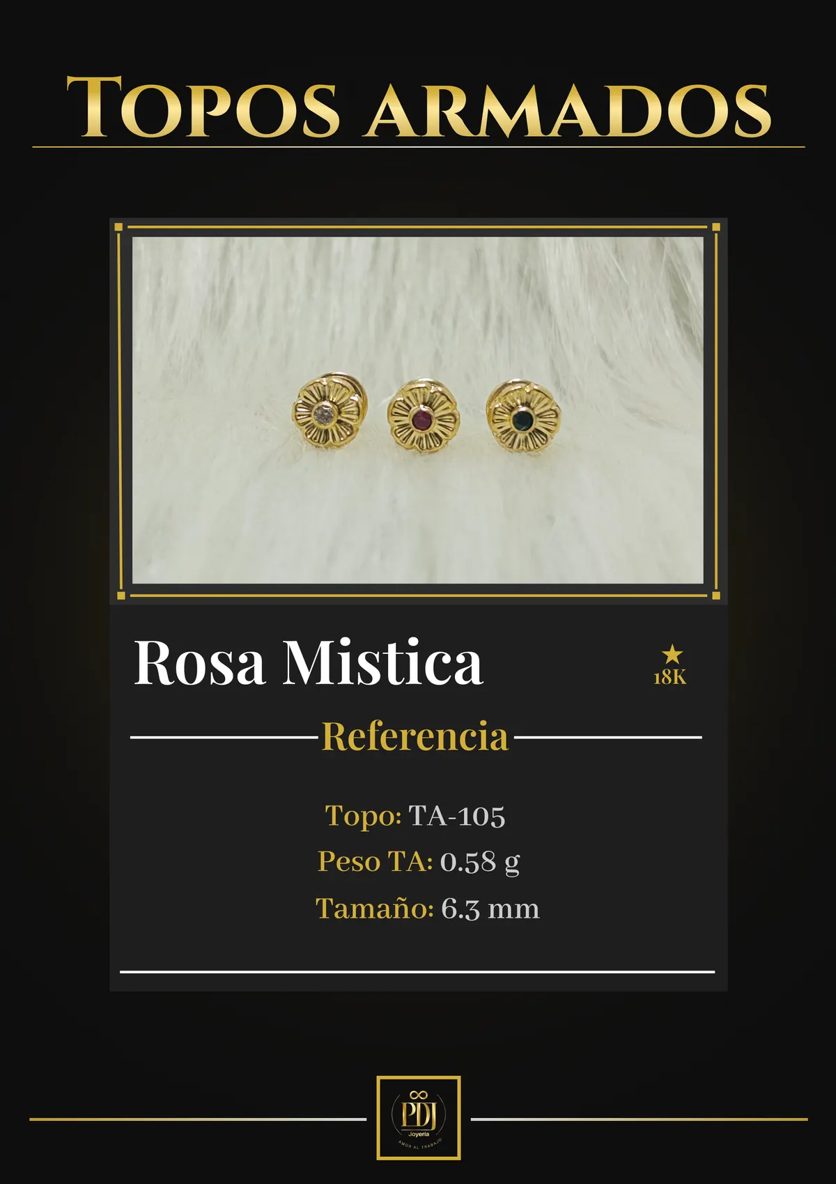 Póster de Rosa Mistica en oro 18K — TA-105