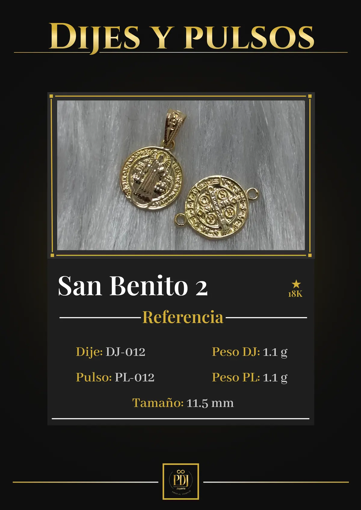 Póster de San Benito 2 en oro 18K — DJ-012, PL-012