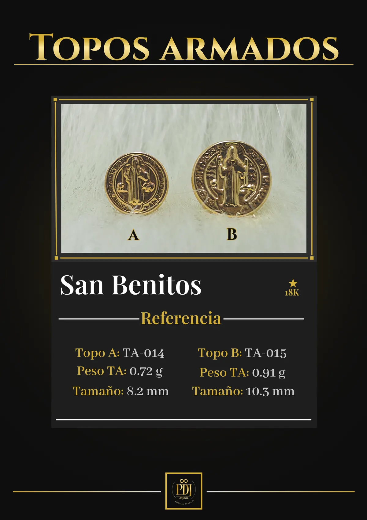 Póster de San Benitos en oro 18K — TA-014, TA-015