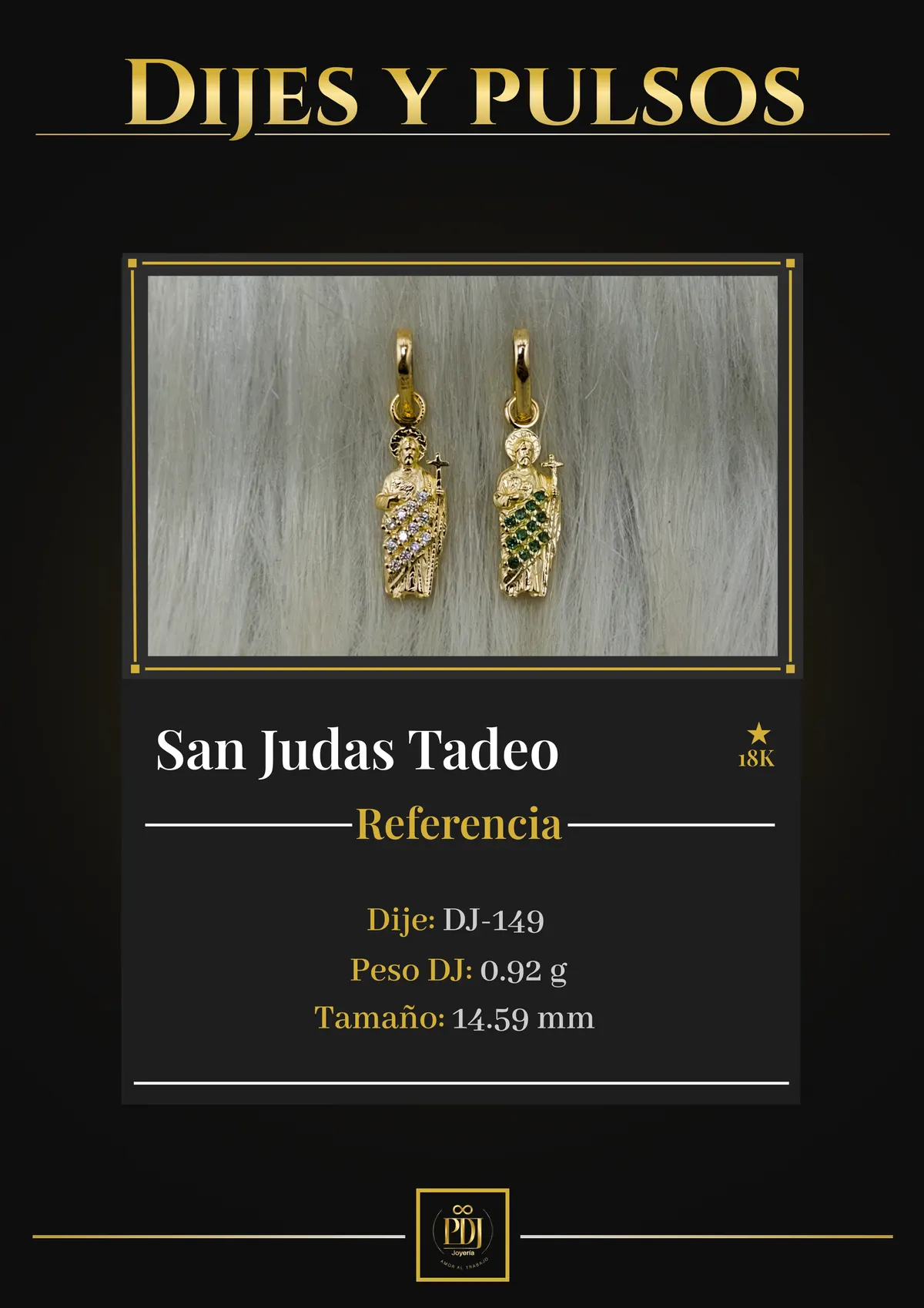 Póster de San Judas Tadeo en oro 18K — DJ-149