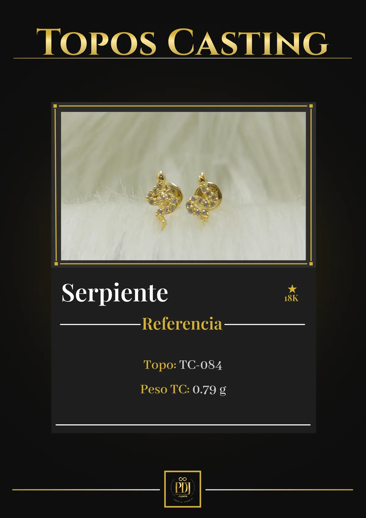 Póster de Serpiente en oro 18K — TC-084