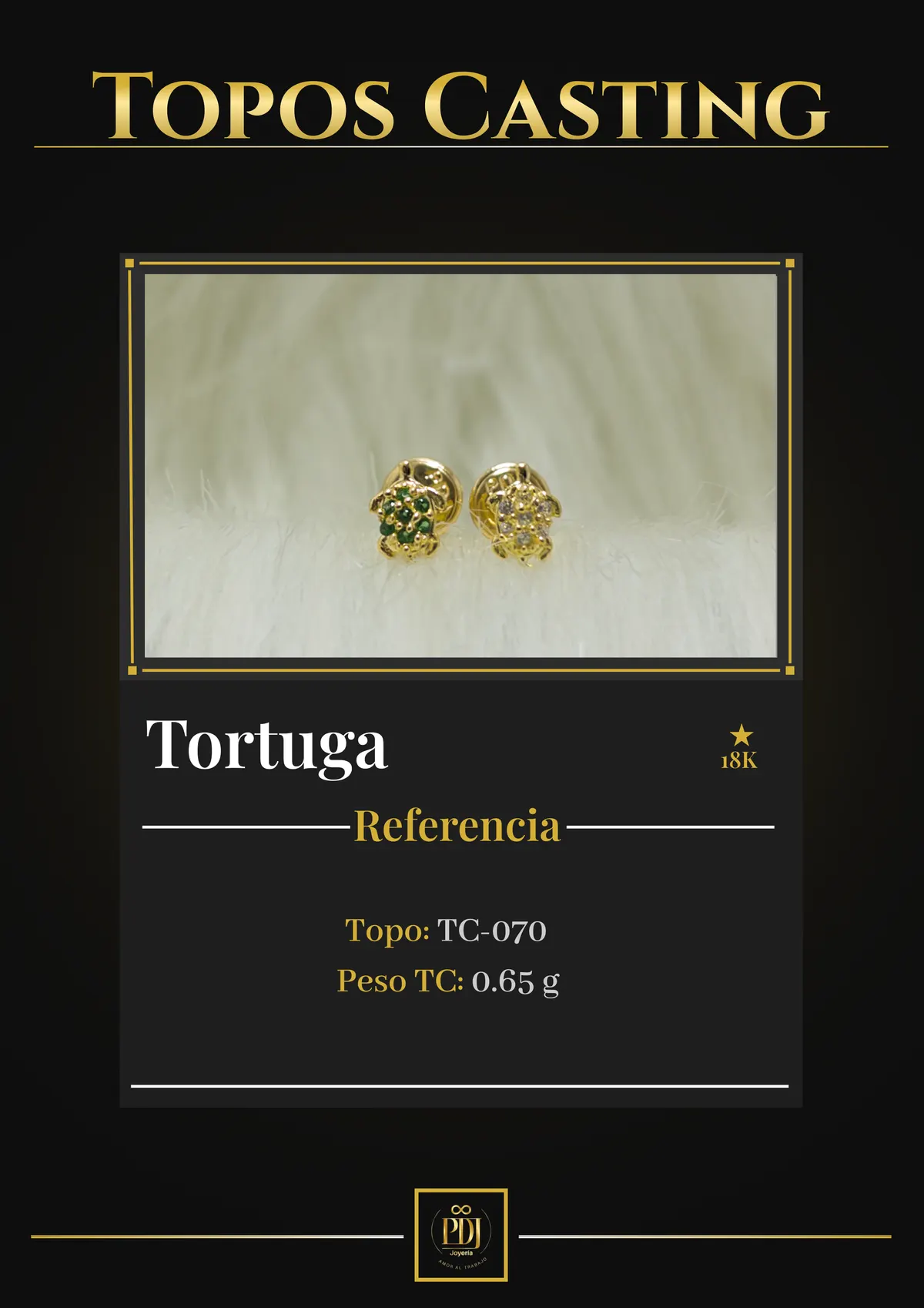 Póster de Tortuga en oro 18K — TC-070