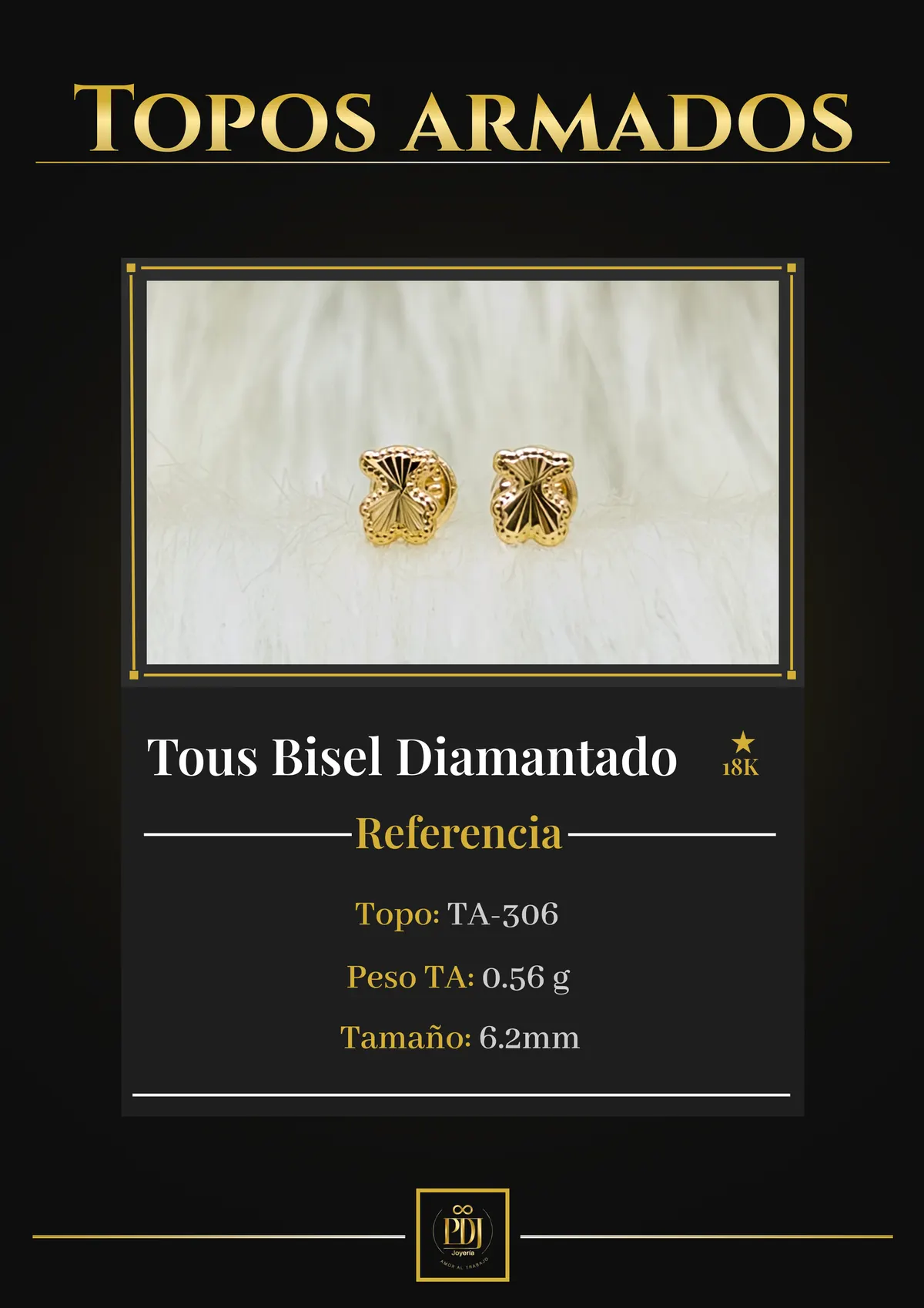 Póster de Tous Bisel Diamantado en oro 18K — TA-306