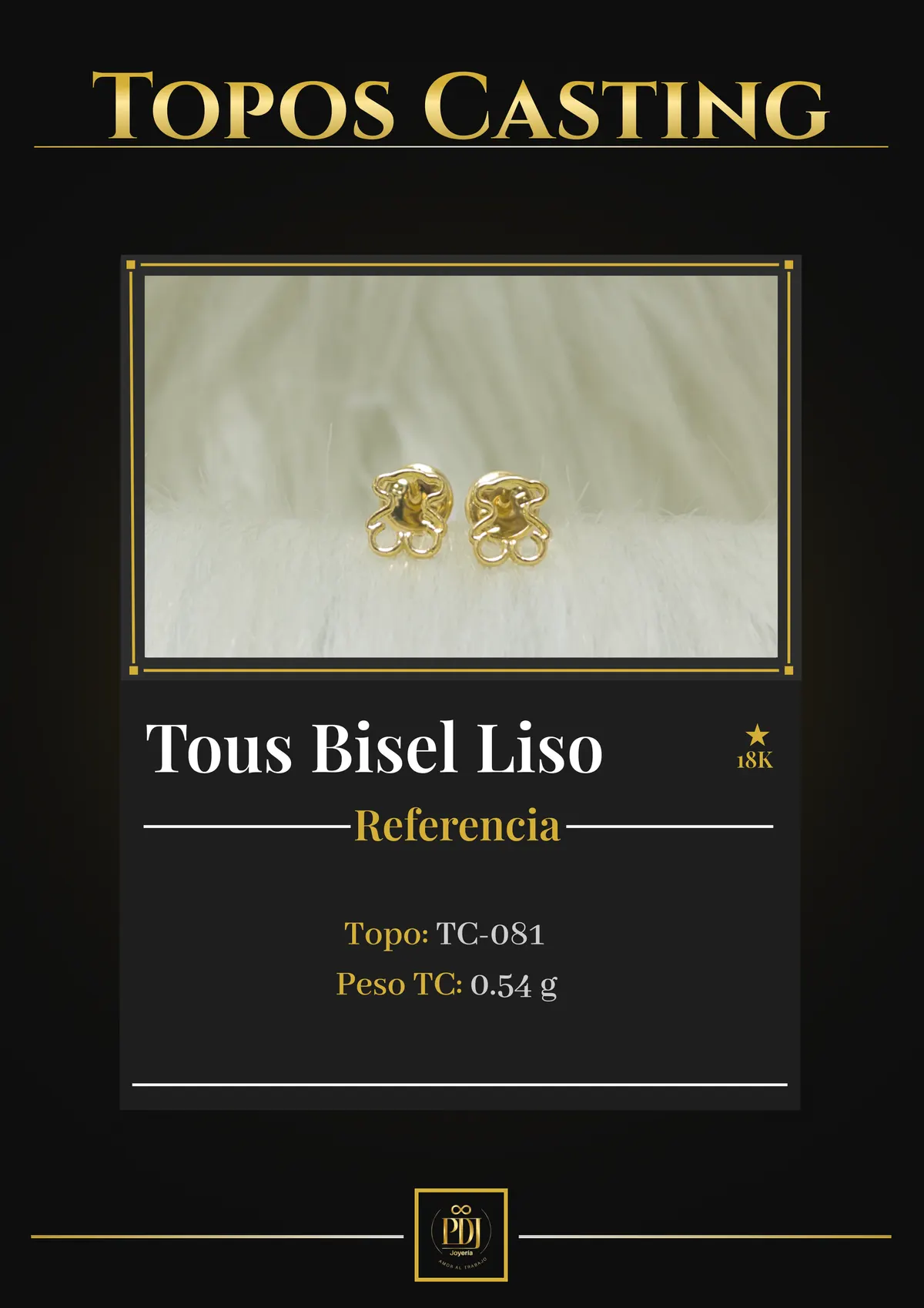 Póster de Tous Bisel Liso en oro 18K — TC-081