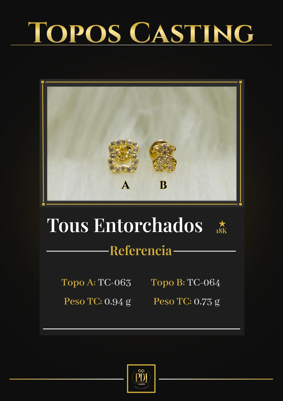 Póster de Tous Entorchados en oro 18K — TC-063, TC-064