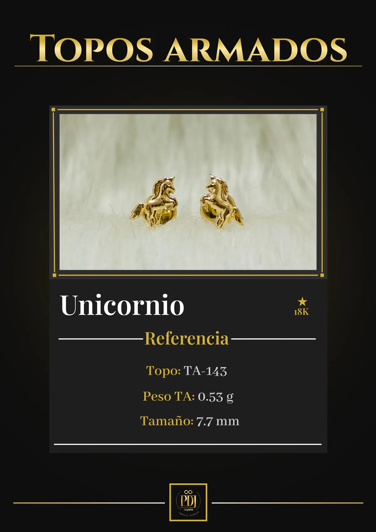 Póster de Unicornio en oro 18K — TA-143