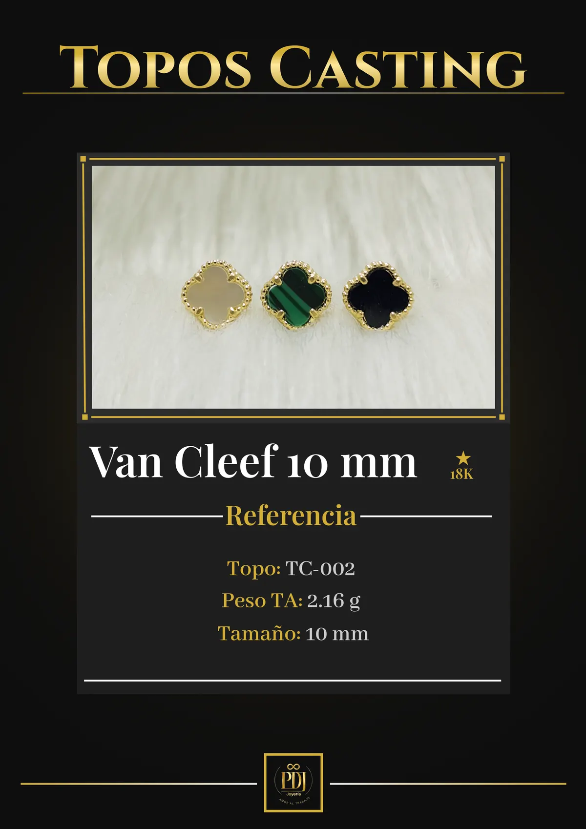 Póster de Van Cleef 10 mm en oro 18K — TC-002