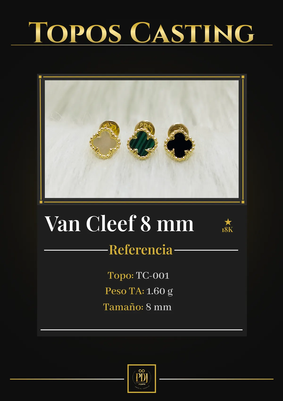 Póster de Van Cleef 8 mm en oro 18K — TC-001