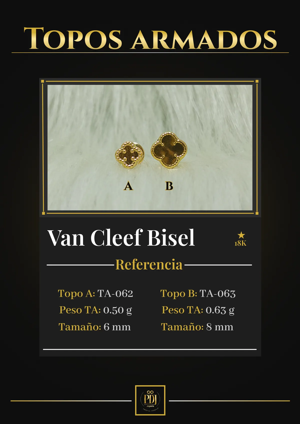Póster de Van Cleef Bisel en oro 18K — TA-062, TA-063
