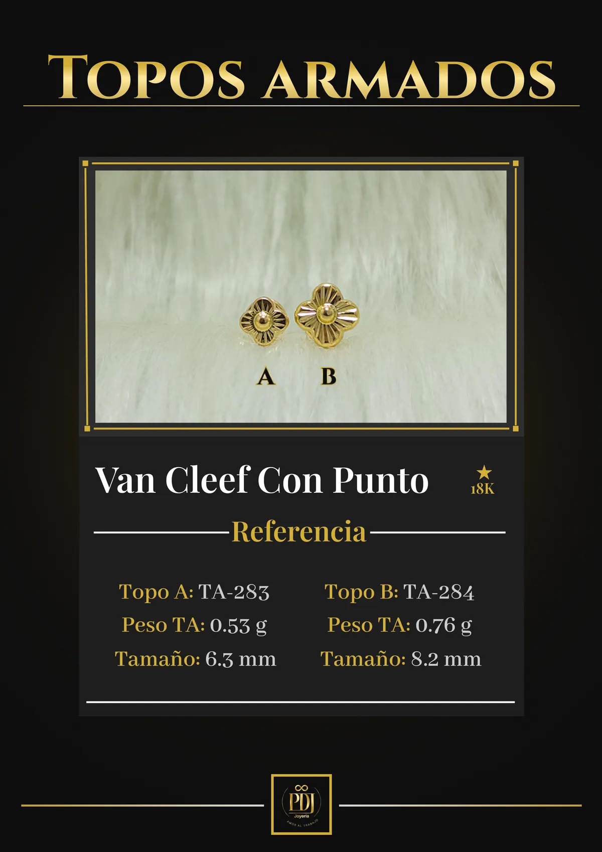 Póster de Van Cleef Con Punto en oro 18K — TA-283, TA-284