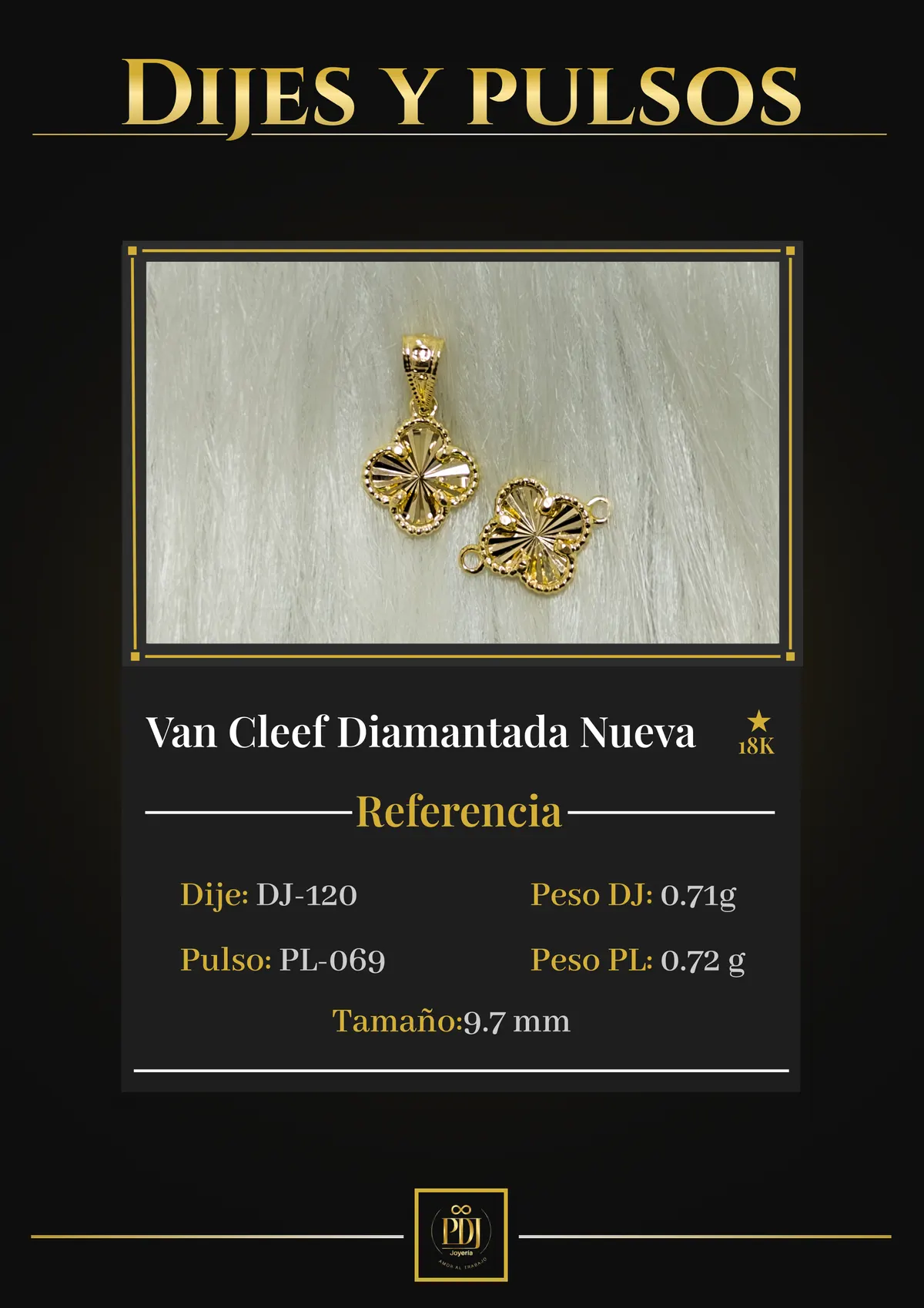 Póster de Van Cleef Diamantada Nueva en oro 18K — DJ-120, PL-069