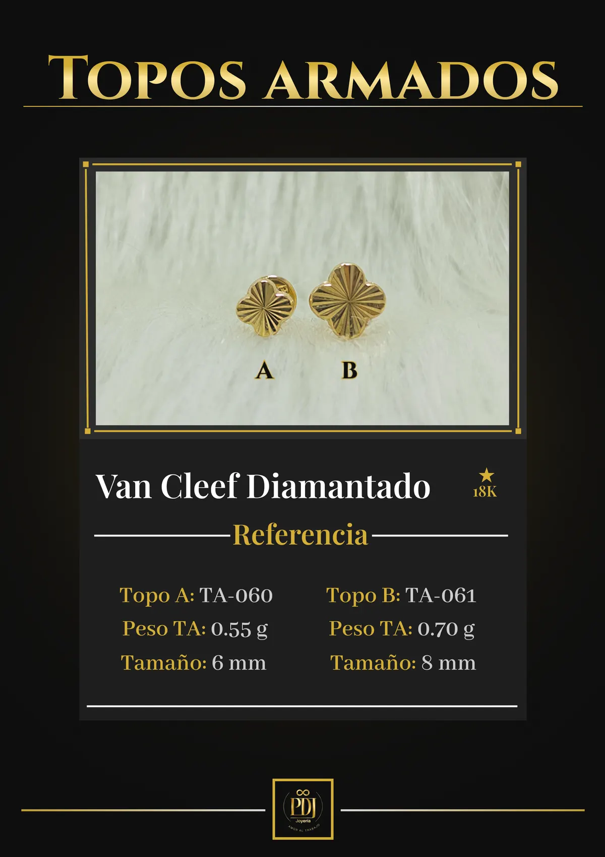 Póster de Van Cleef Diamantado en oro 18K — TA-060, TA-061