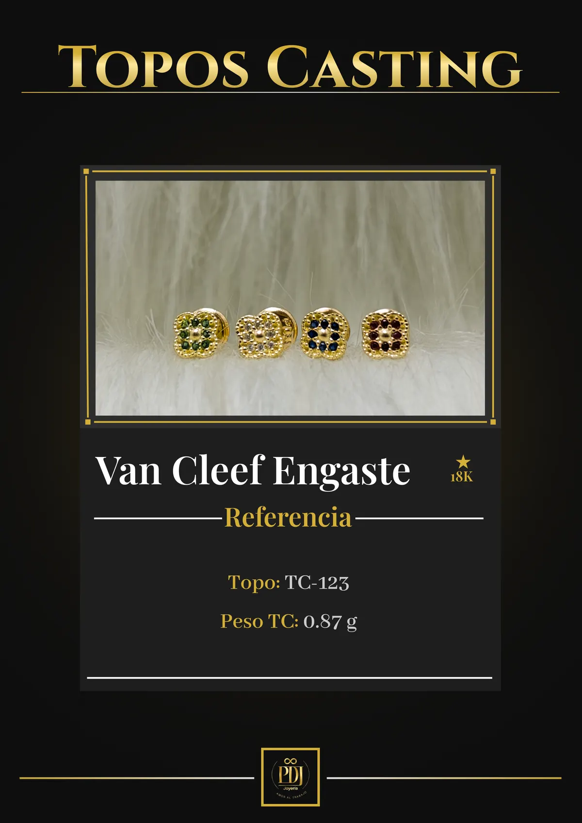 Póster de Van Cleef Engaste en oro 18K — TC-123