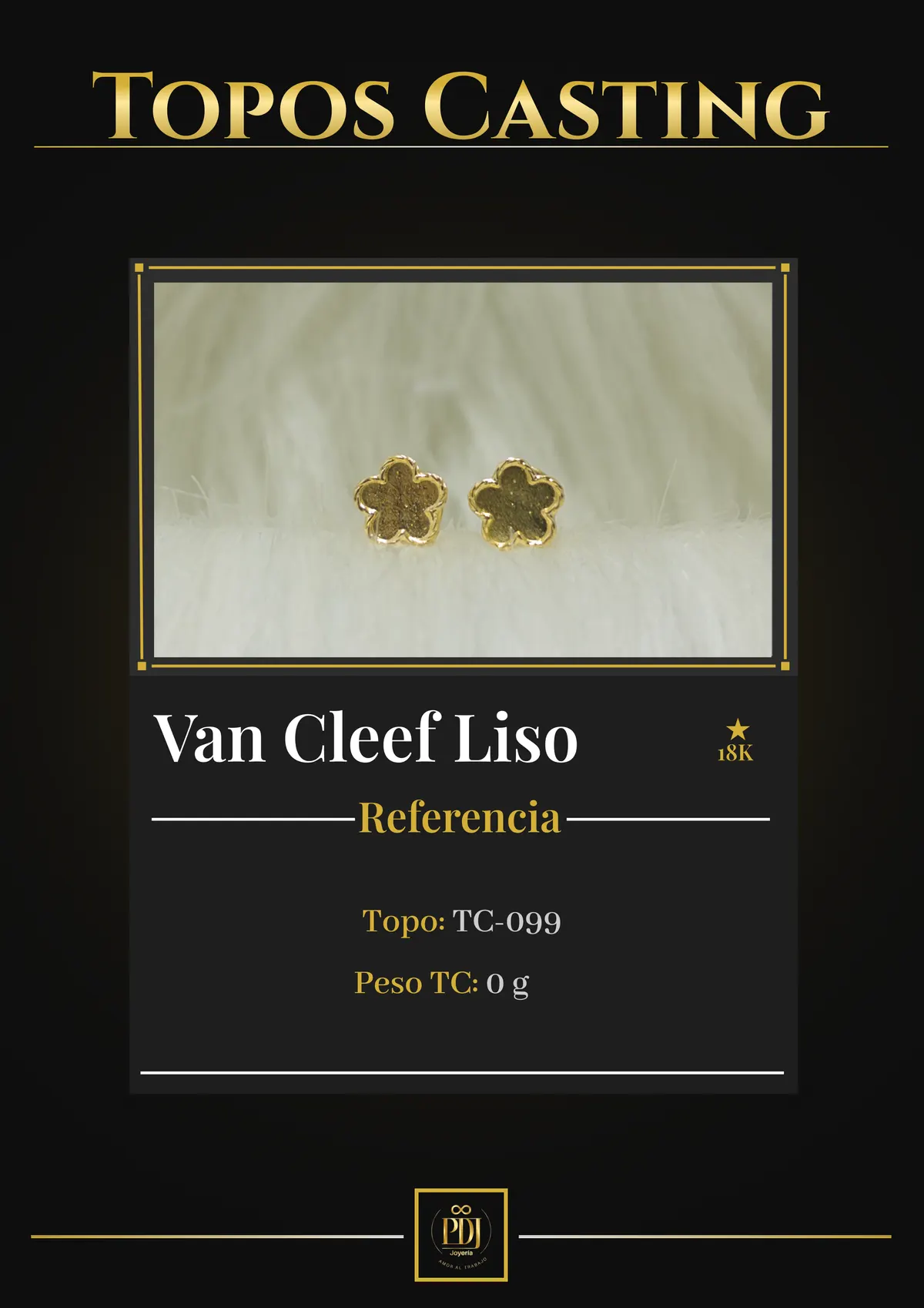 Póster de Van Cleef Liso en oro 18K — TC-099