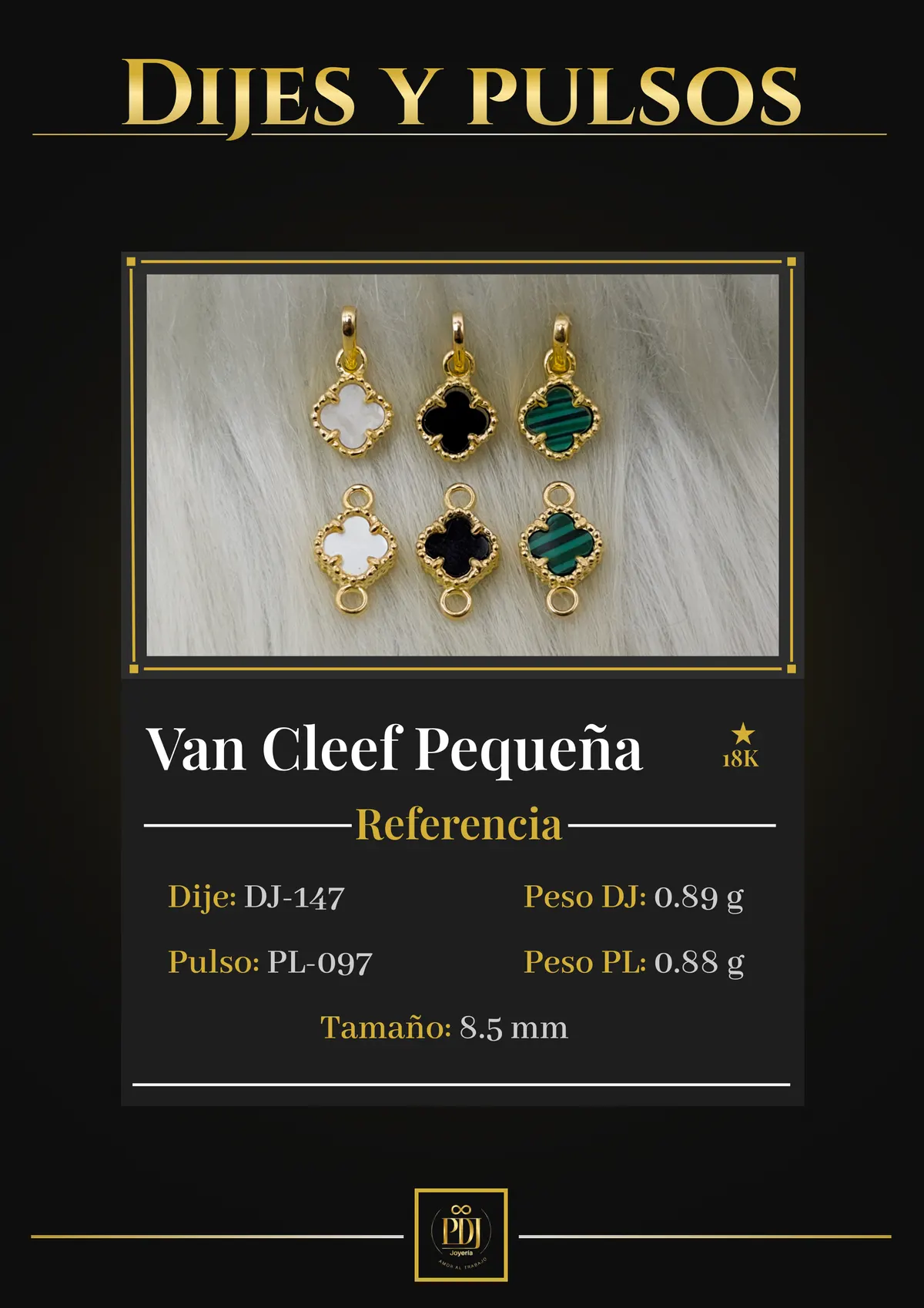 Póster de Van Cleef Pequeña en oro 18K — DJ-147, PL-097